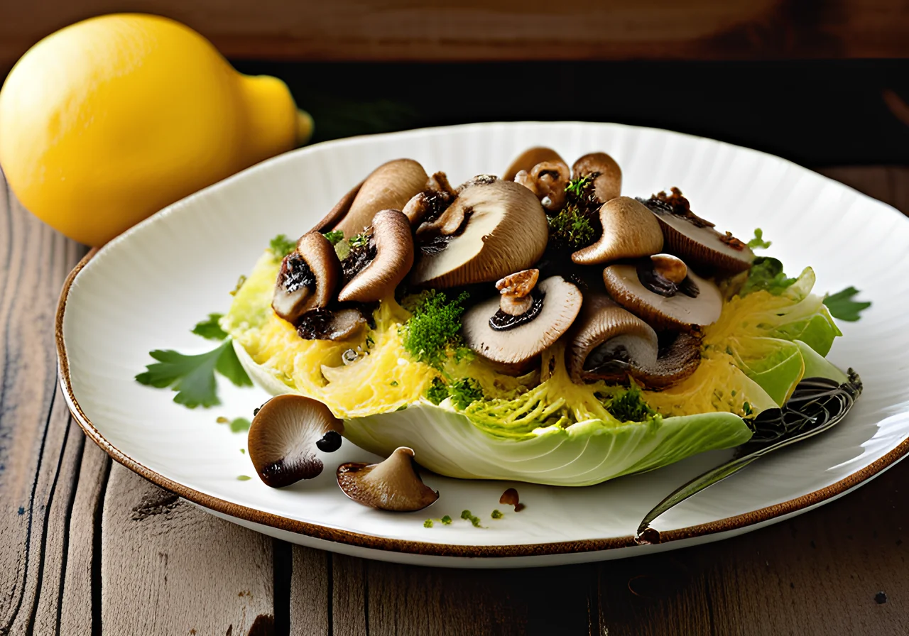 Baked Savoy Cabbage with Mushrooms