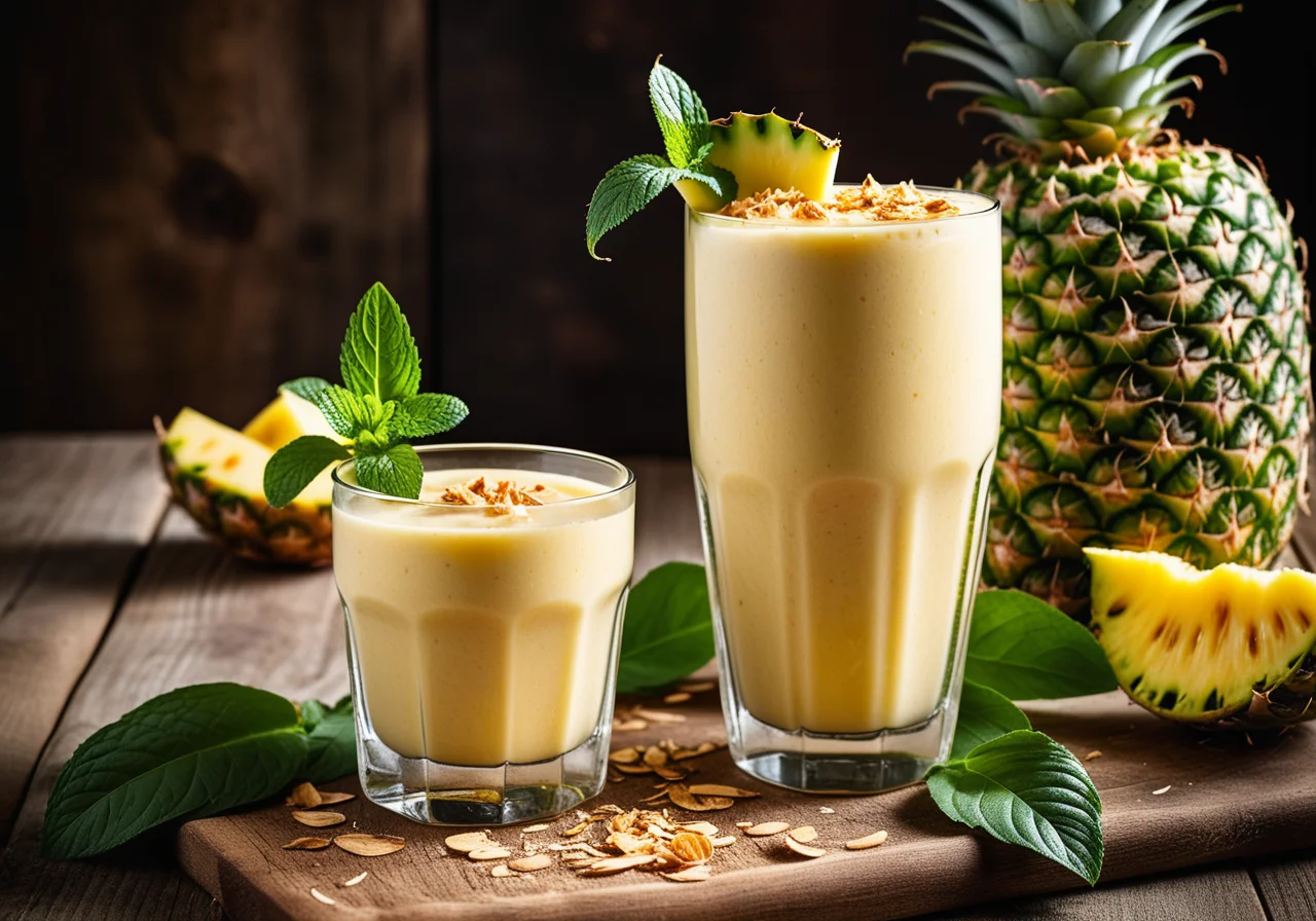 Pineapple Smoothie with Coconut Milk