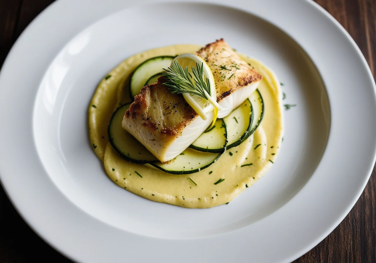 Plaice on Zucchini Vegetable