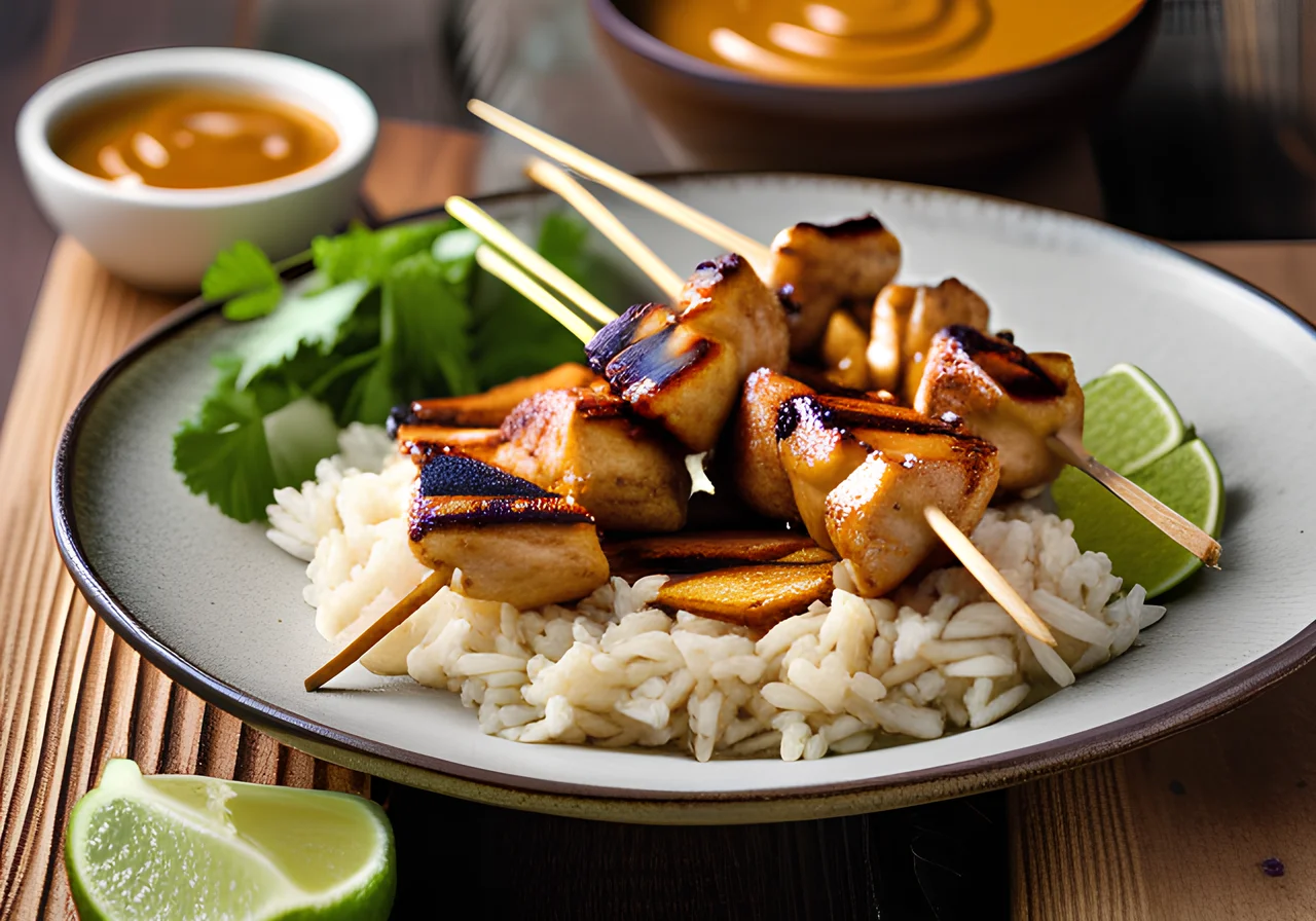 Asian-Style Chicken Satay with Peanut Sauce