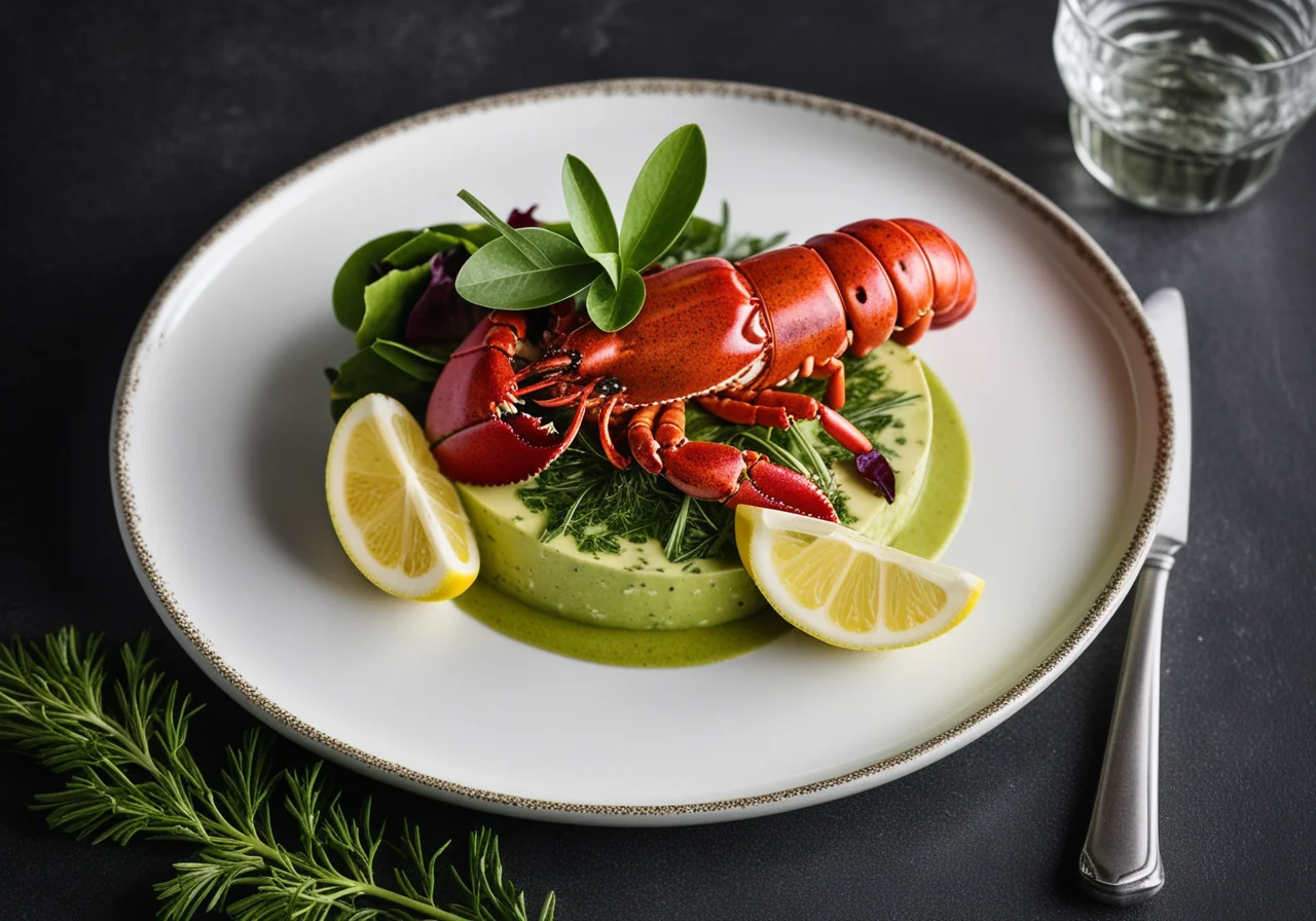Lobster on Chopped Avocado