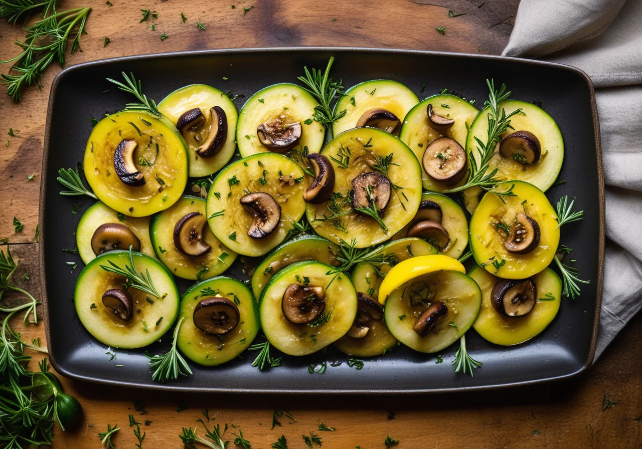Zucchini-Mushroom Vegetable with Thyme Marinade