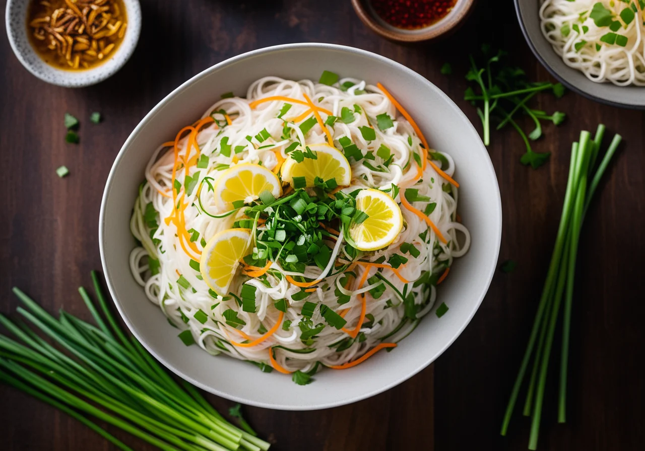 Rice Noodle Salad with Ginger Dressing