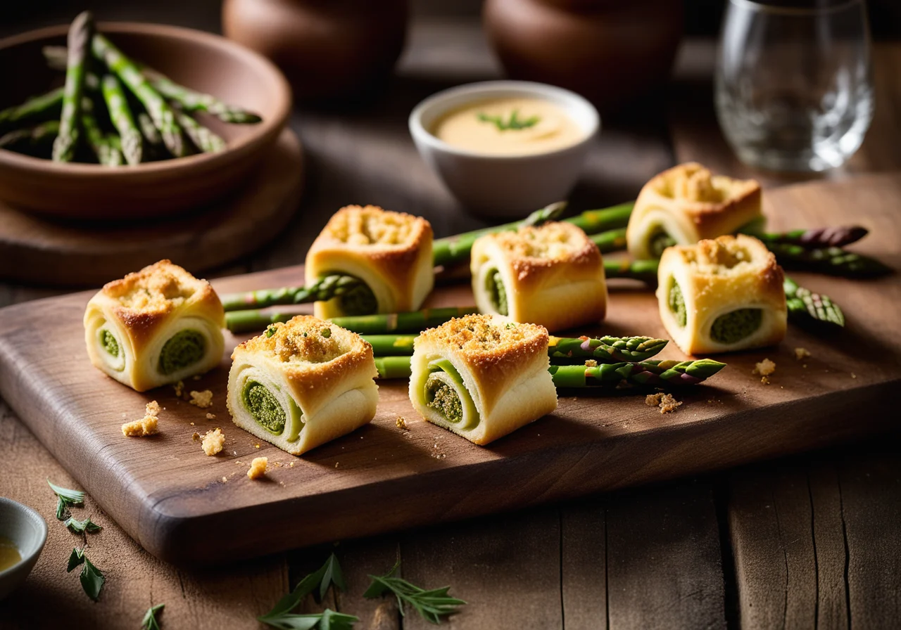 Asparagus Rolls with Croutons
