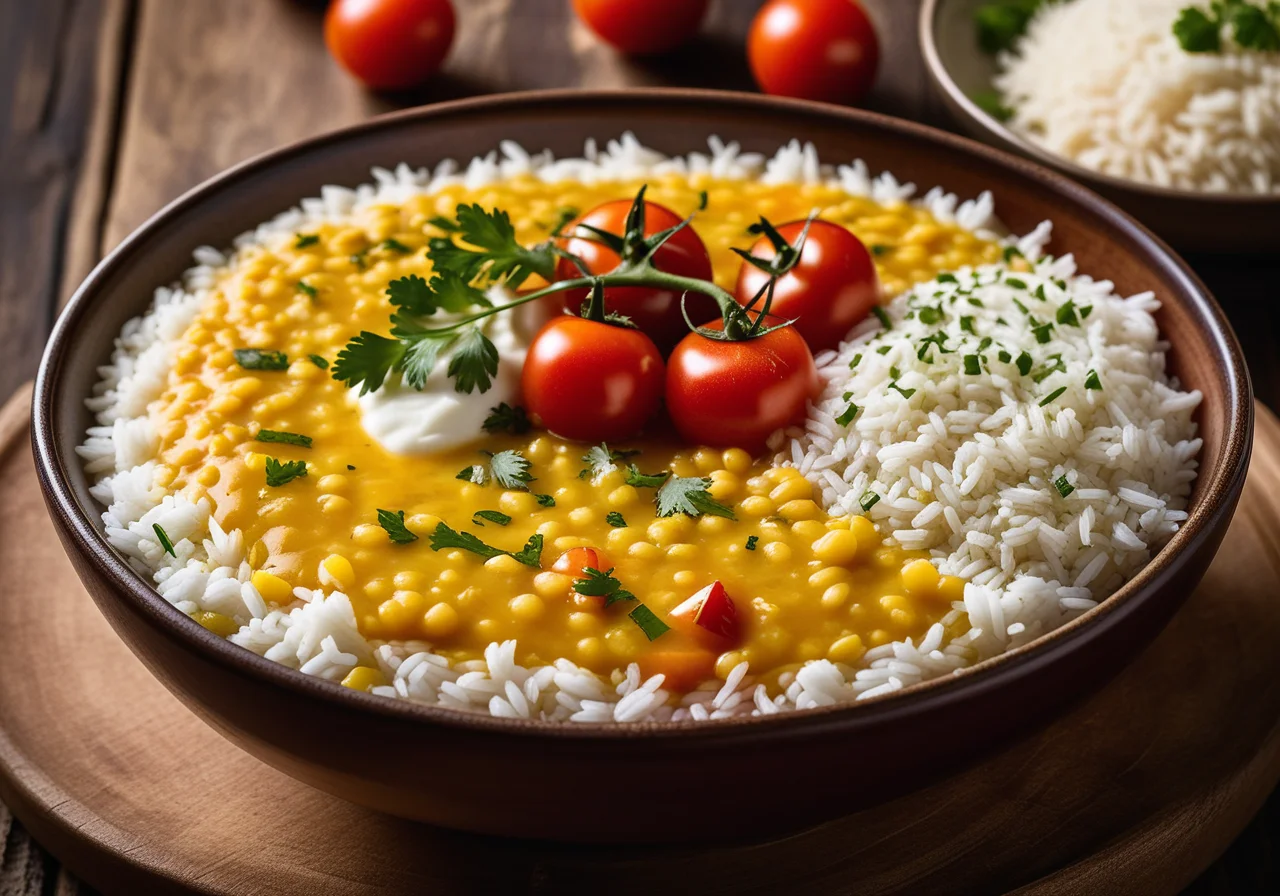 Yellow Dal with Sultanine Rice from India