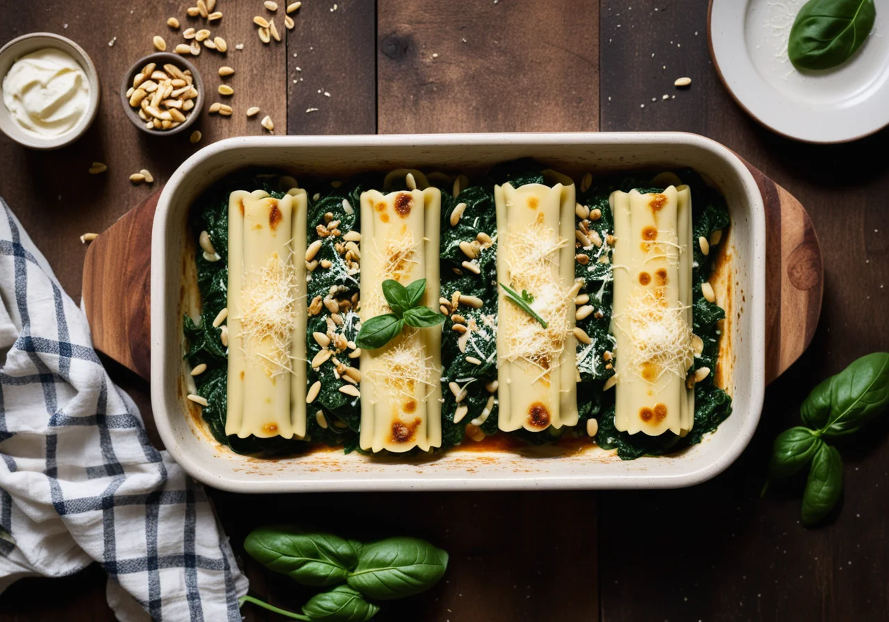 Spinach and Mozzarella Cannelloni