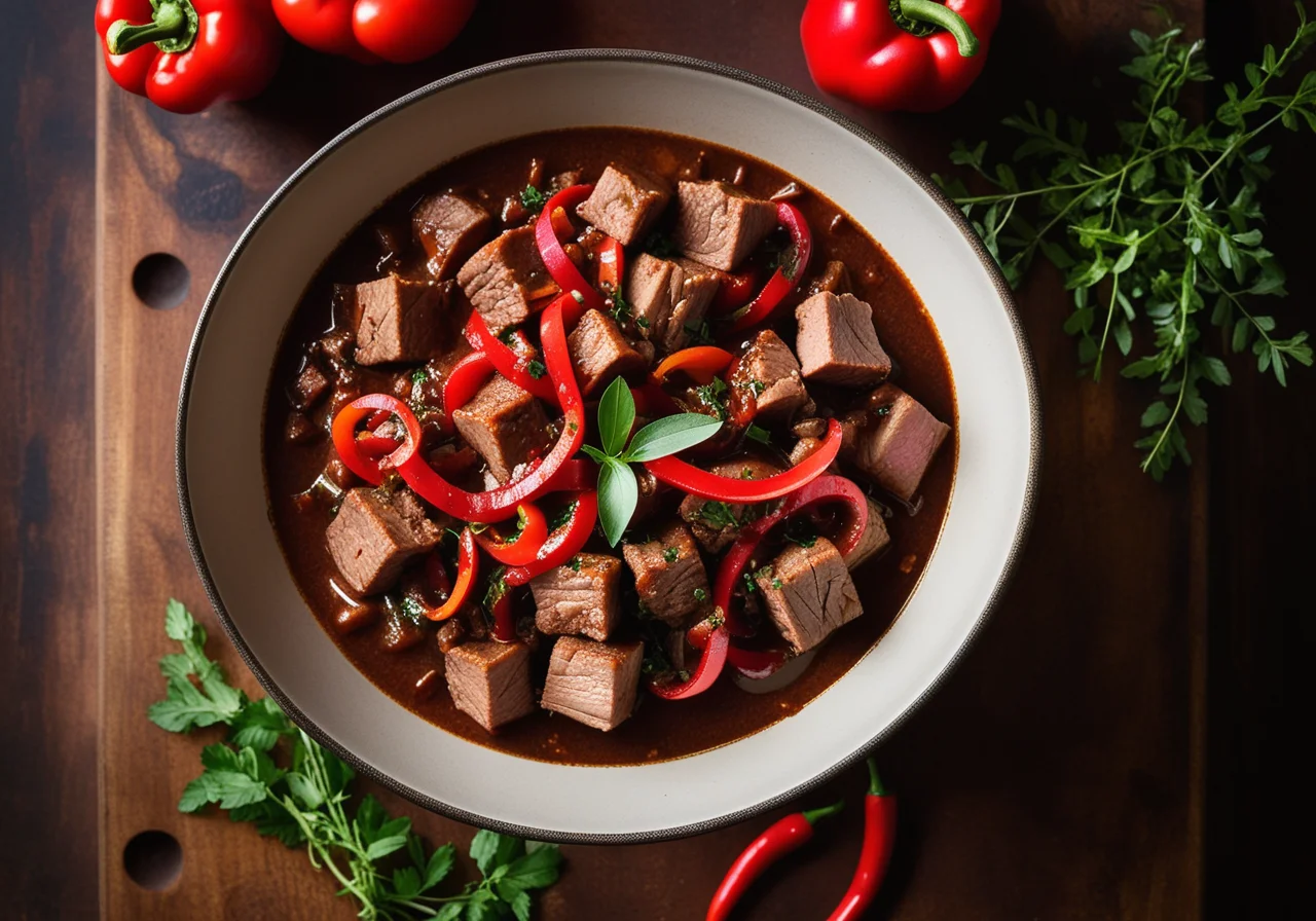 Pork Ragout with Spicy Coffee Sauce