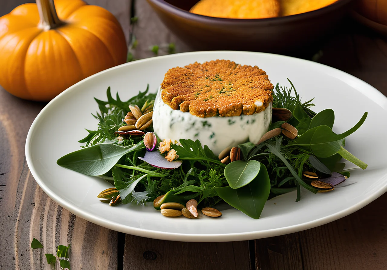 Breaded Goat Cheese with Wild Salad