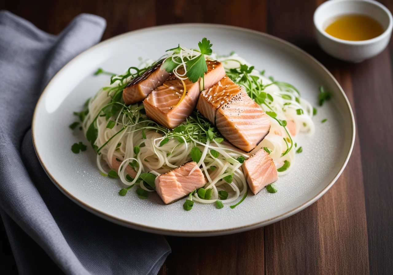 Glass Noodle Salad with Spicy Salmon