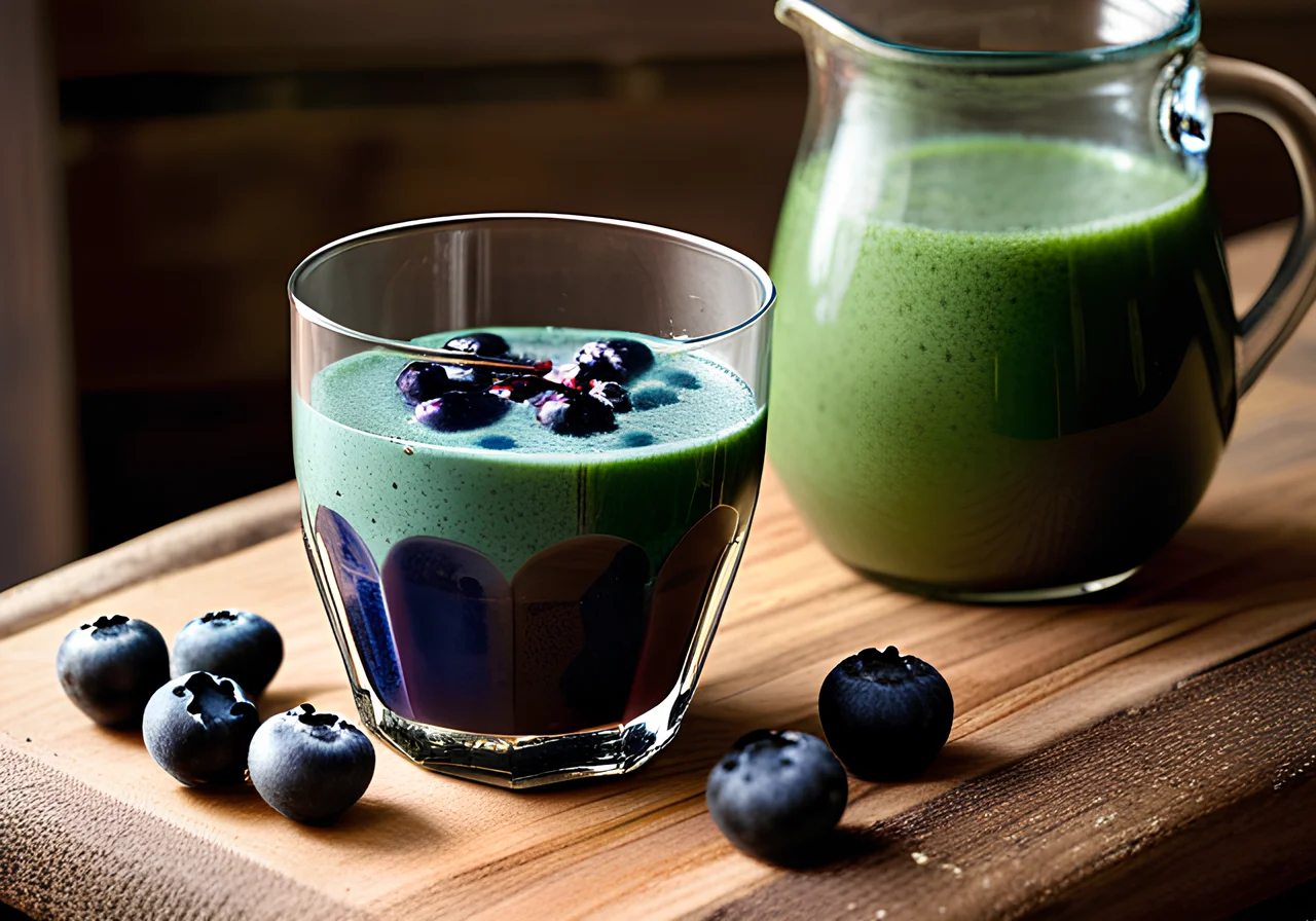Blueberry-Pear-Spirulina Smoothie