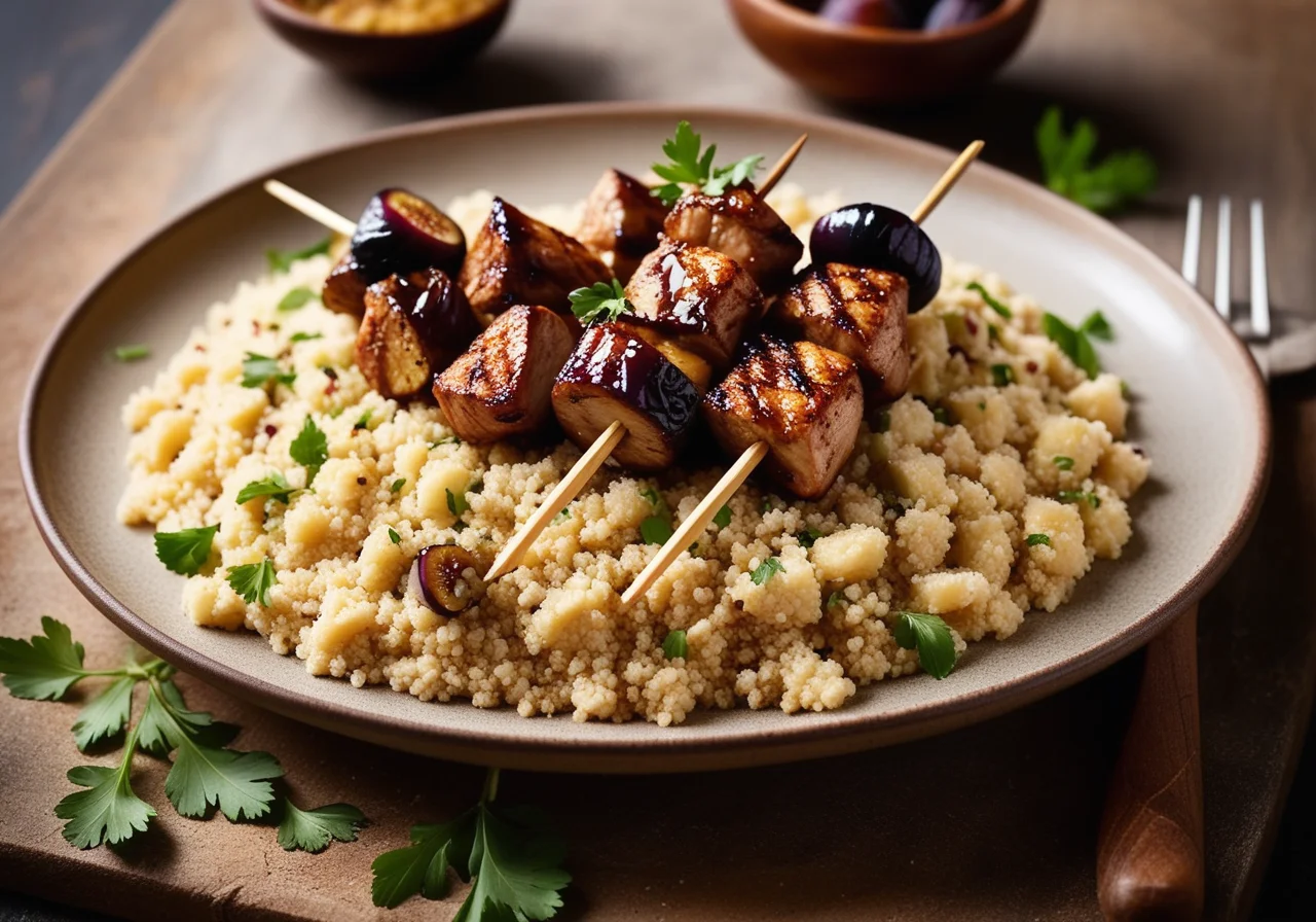 Chicken Skewers with Figs and Couscous