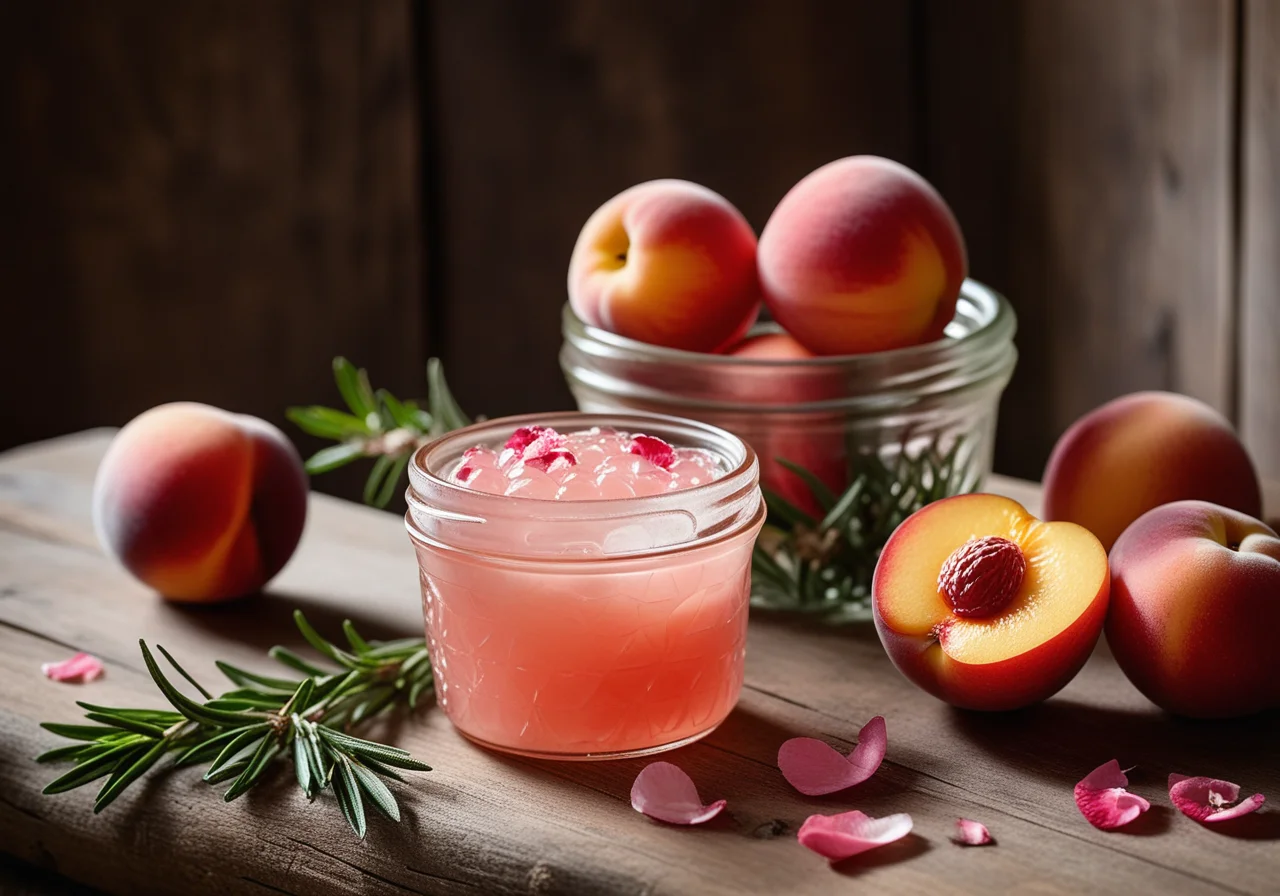 Nectarine Jelly with Rose Petals