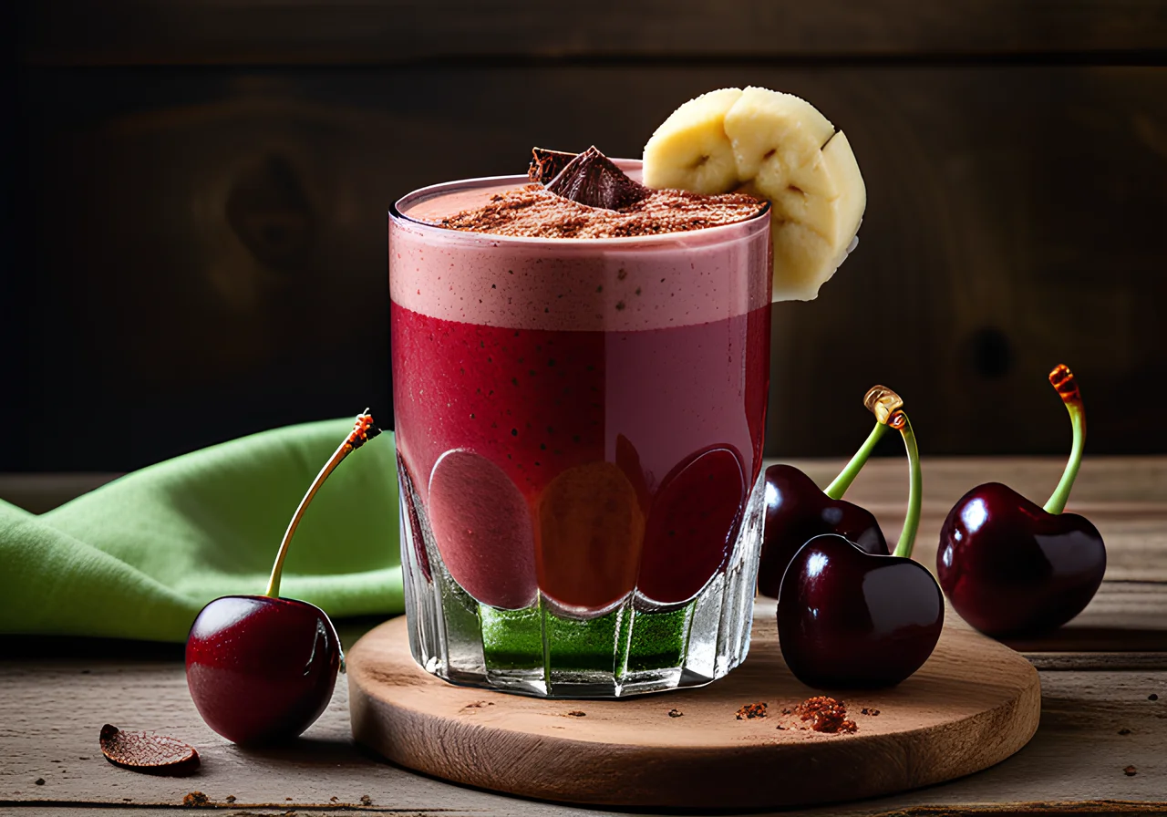 Two-Color Cherry Banana Smoothie