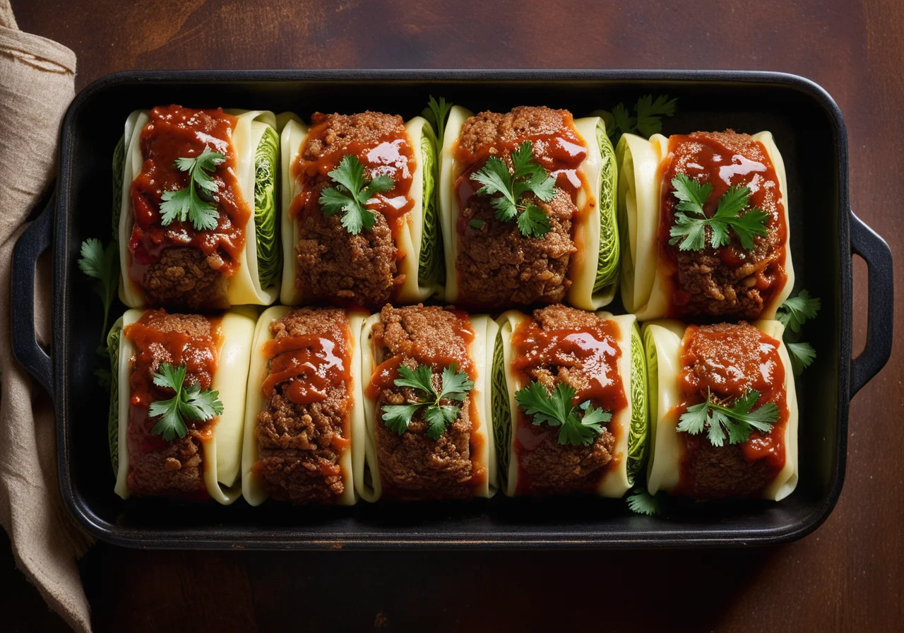 Cabbage Rolls with Ground Meat Filling