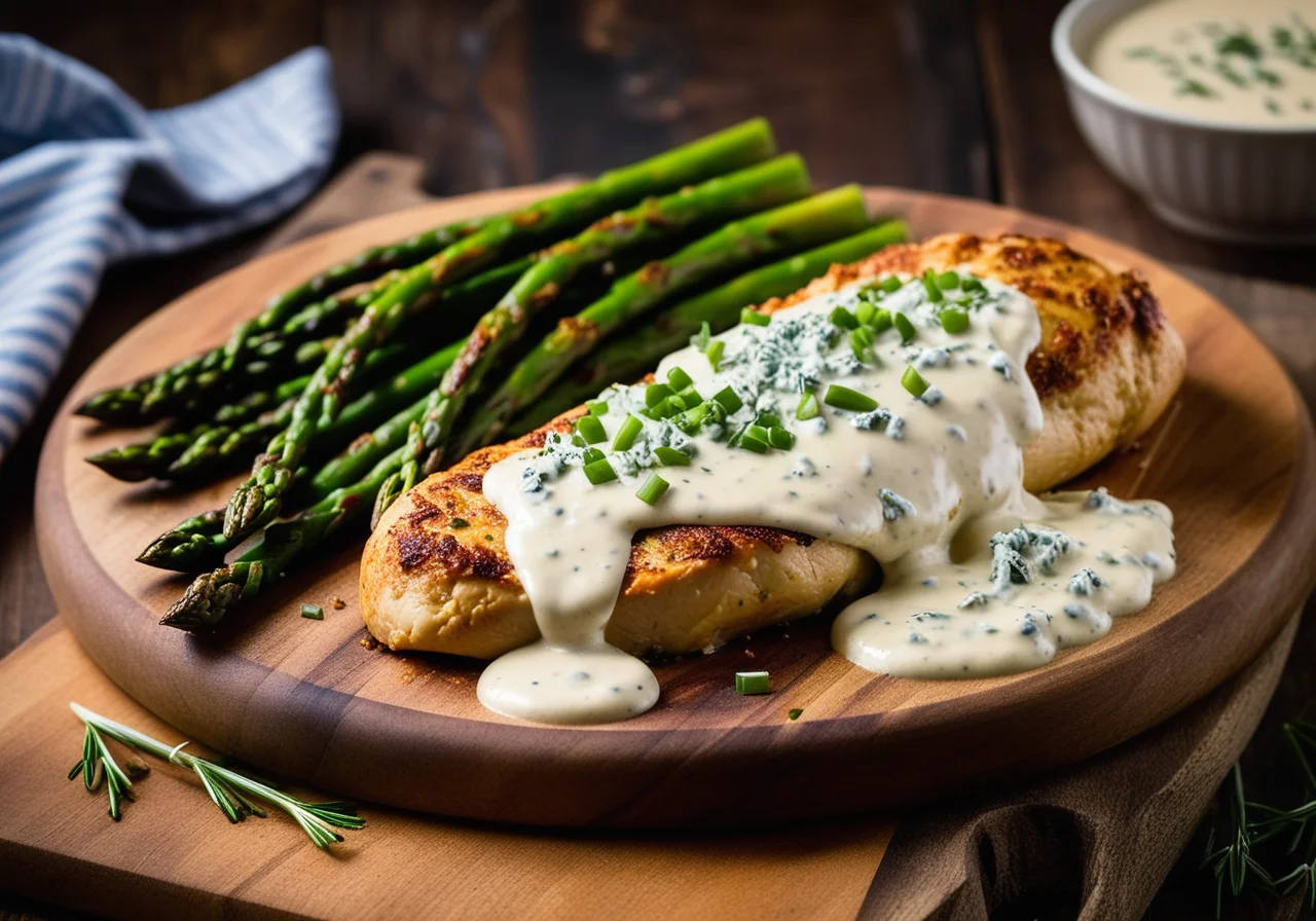Baked Chicken with Vegetables and Blue Cheese