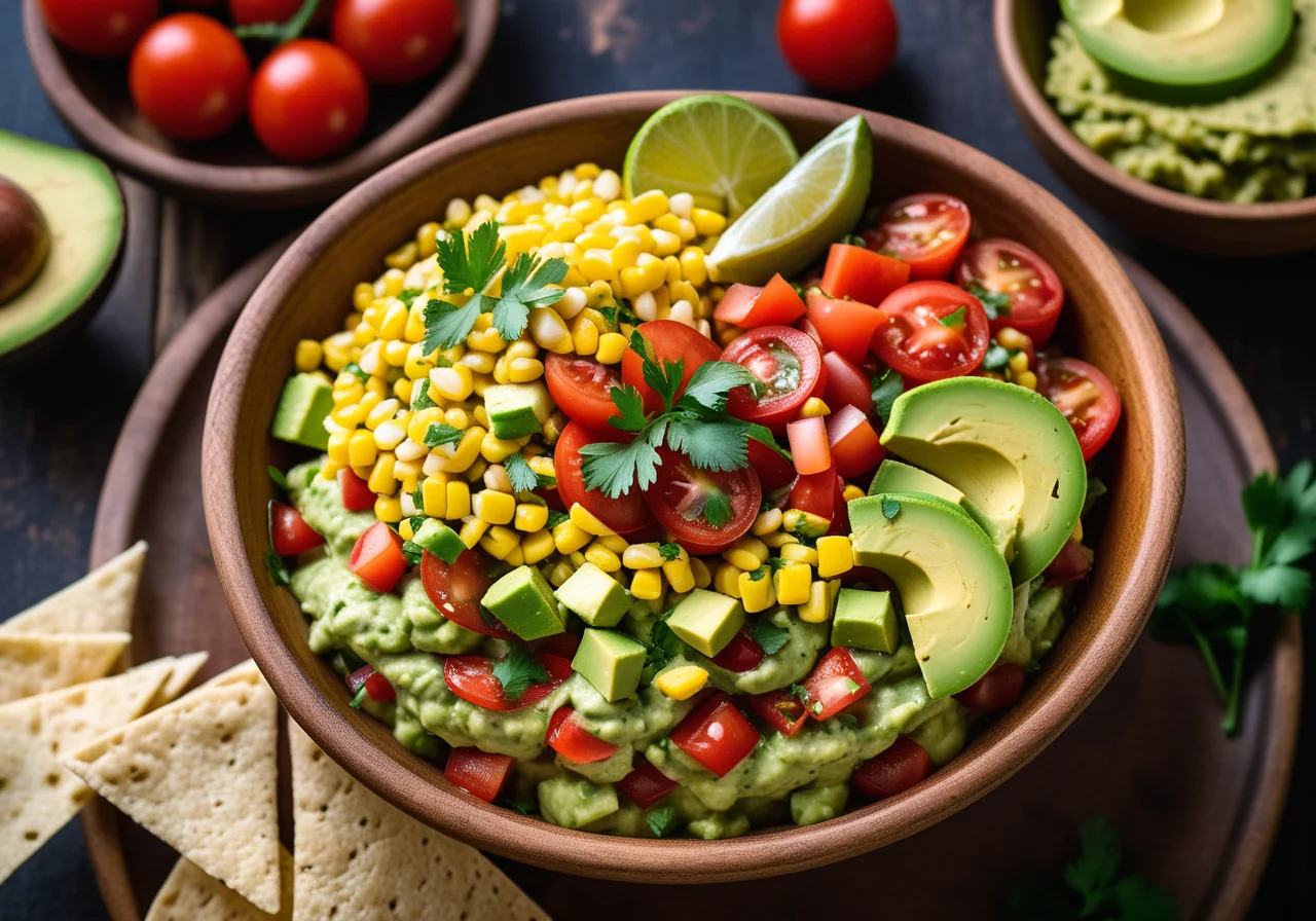 Bean Avocado Salsa with Corn and Tortilla Chips