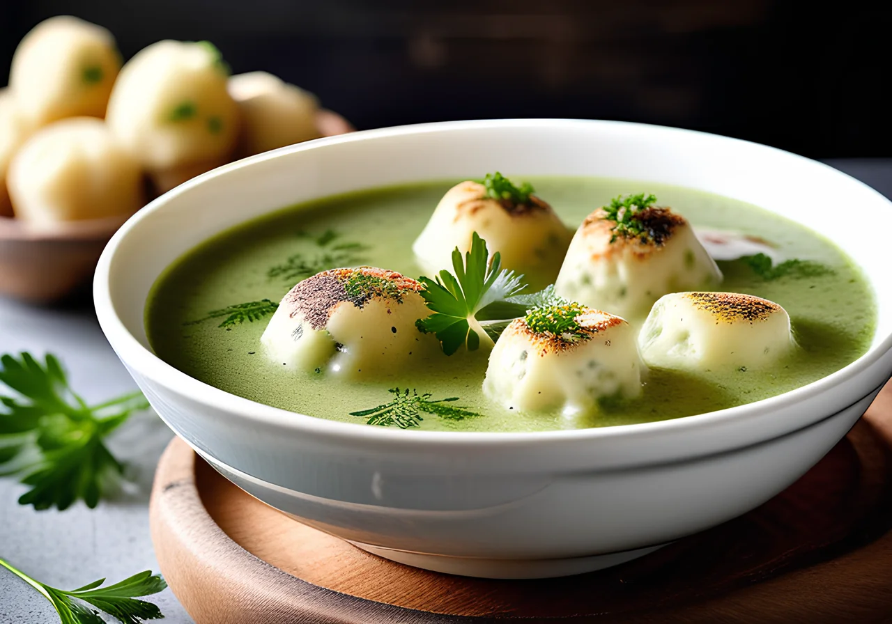 Vegan Herb Soup with Dumplings