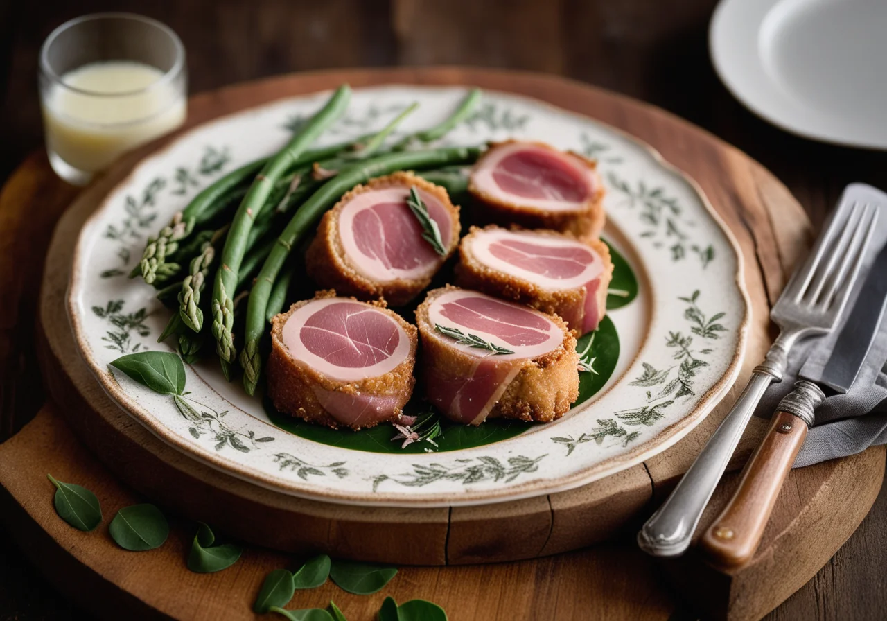 Veal Cutlets in Batter with Ham and Sage
