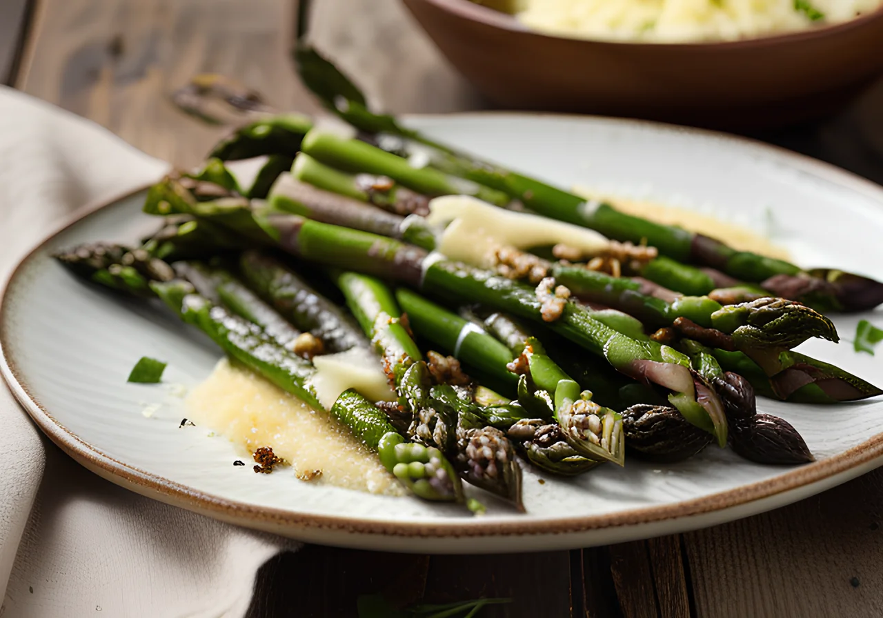 Green Asparagus with Walnut Vinaigrette