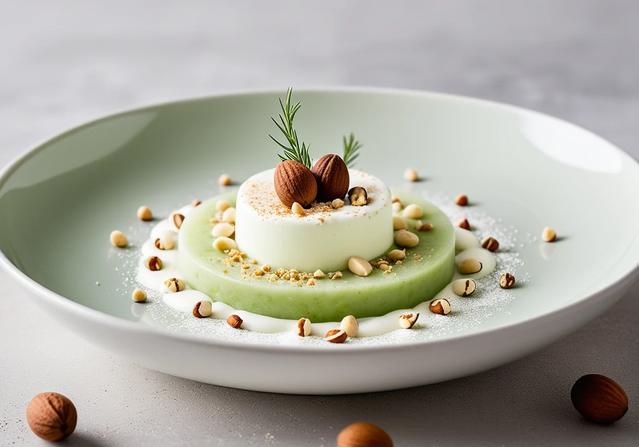 Yogurt Mousse with Cucumber Sorbet