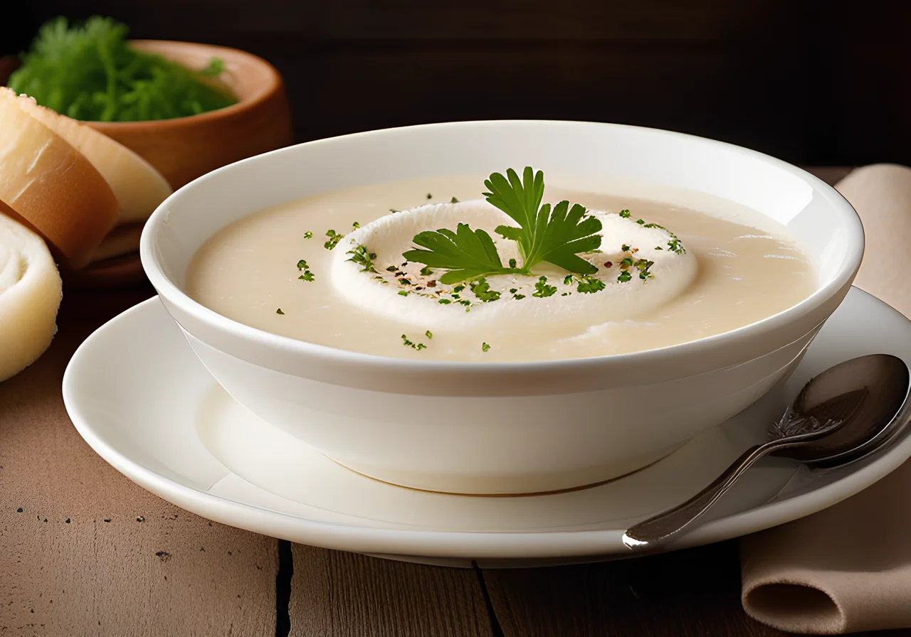 Foamy Horseradish Soup with Oxtail Insertion