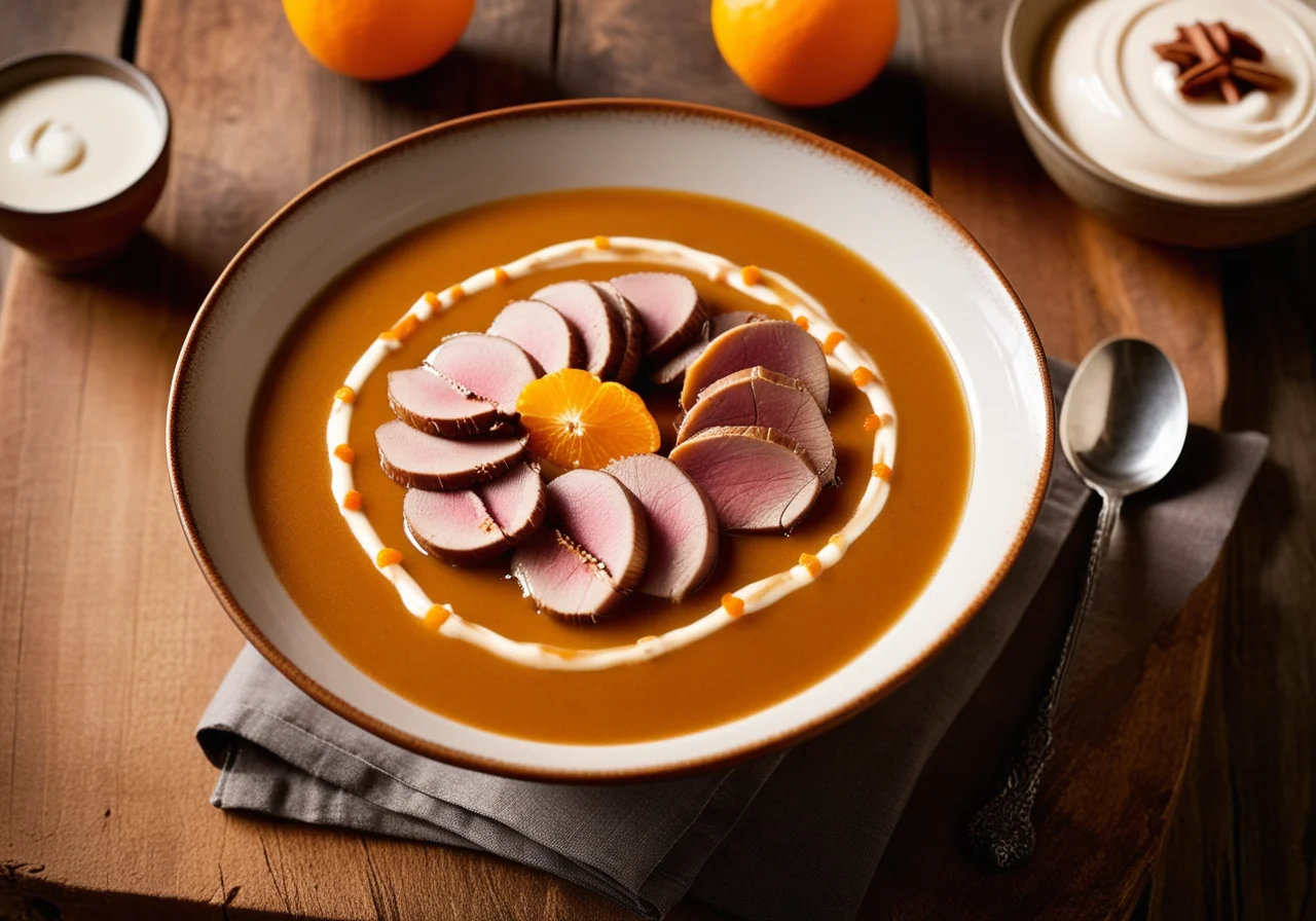 Chestnut Soup with Duck