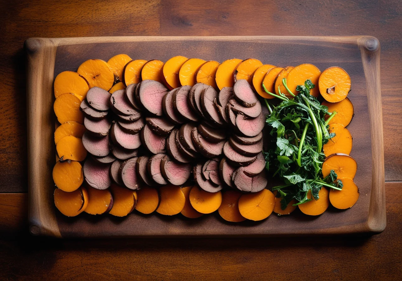 Venison Tenderloin with Mushrooms and Pumpkin