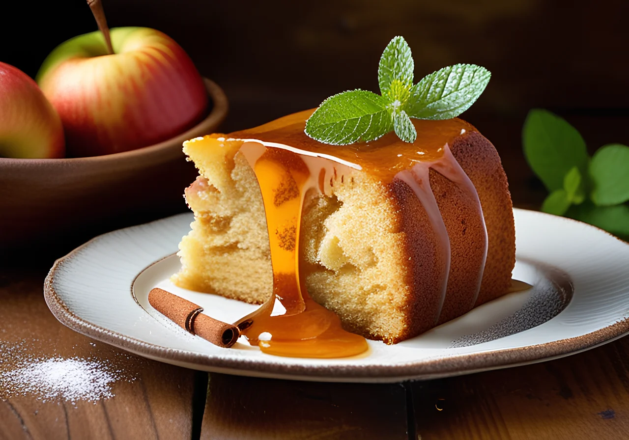 Apple Cake with Roasted Apples