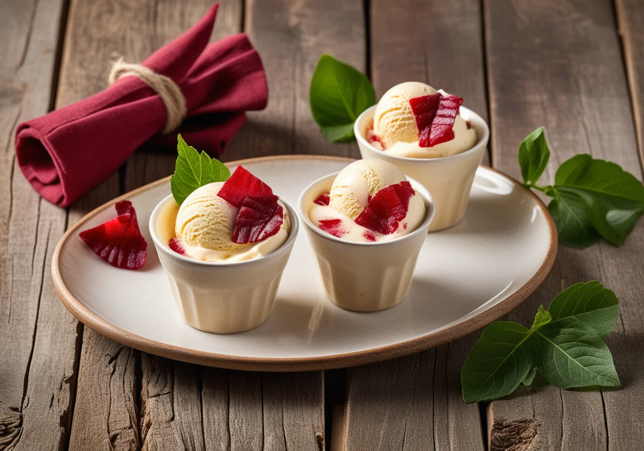 Yogurt Ice Cream with Rhubarb