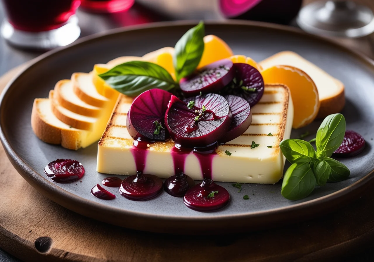 Goat Cheese Slices with Beetroot