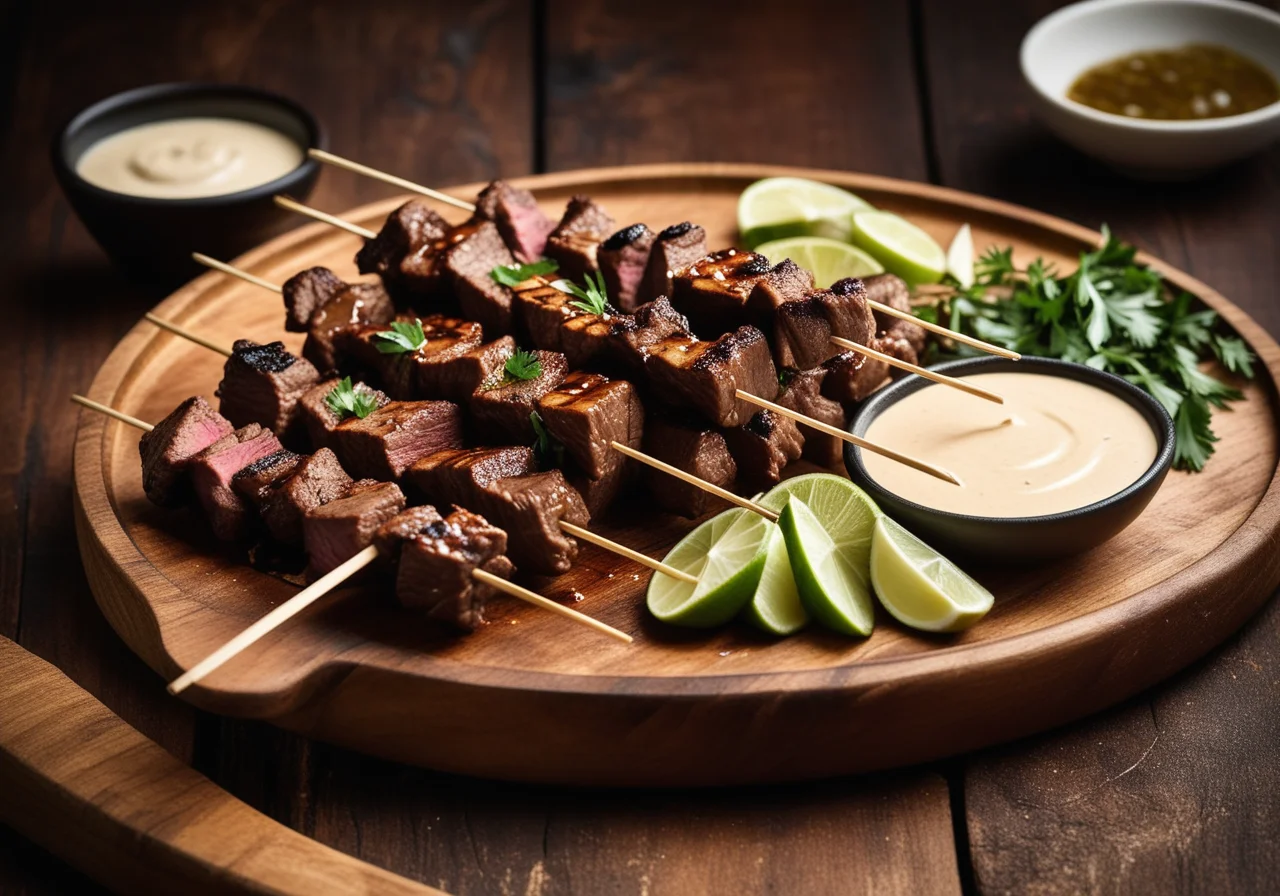 Beef Satay with Garlic and Ginger