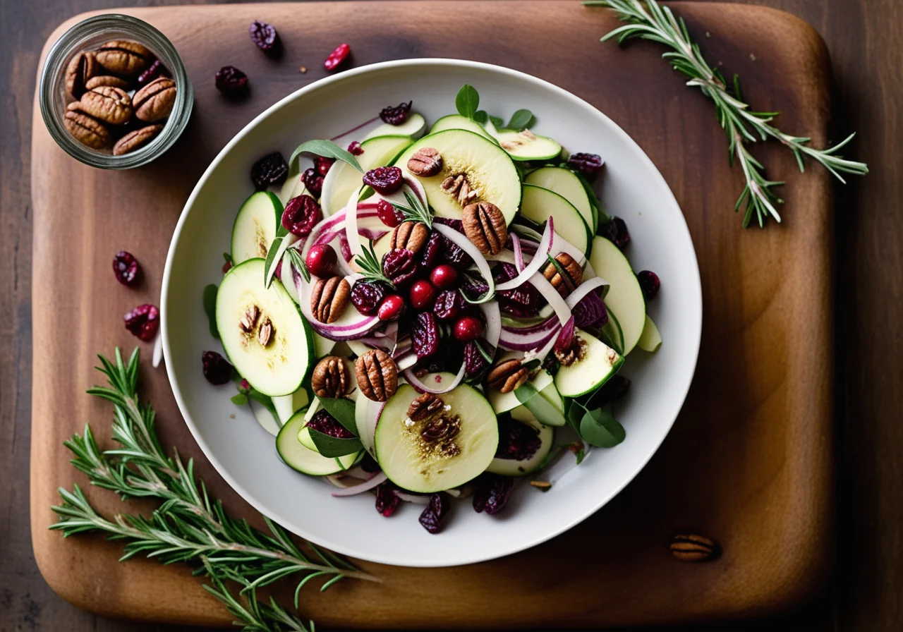 Warm Salad with Radicchio, Zucchini and Nuts