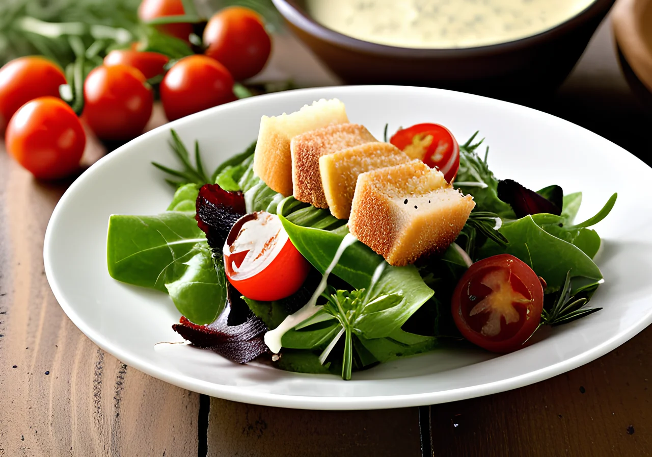 Caesar Salad Bowl with Fish Sticks