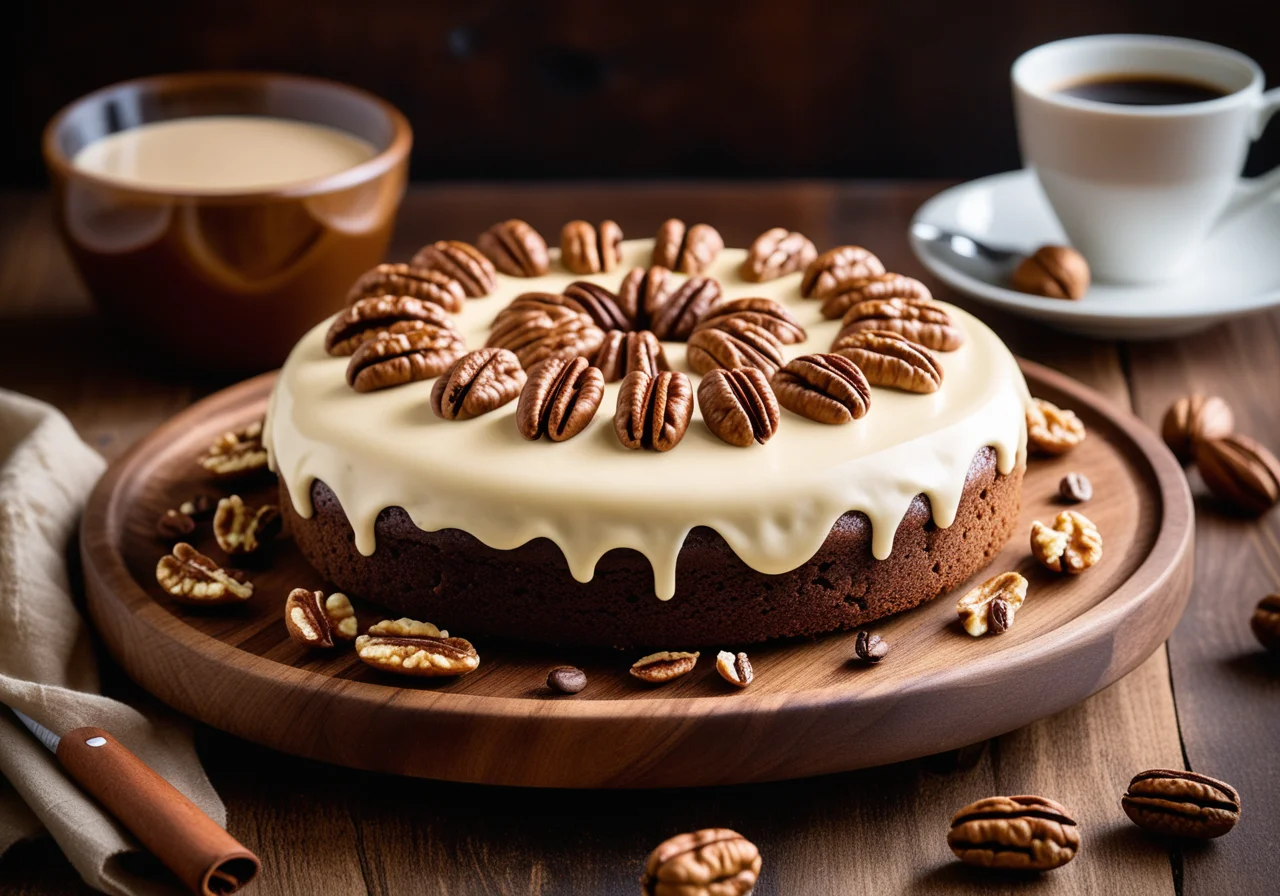 Nut Cake with Cheese Cream