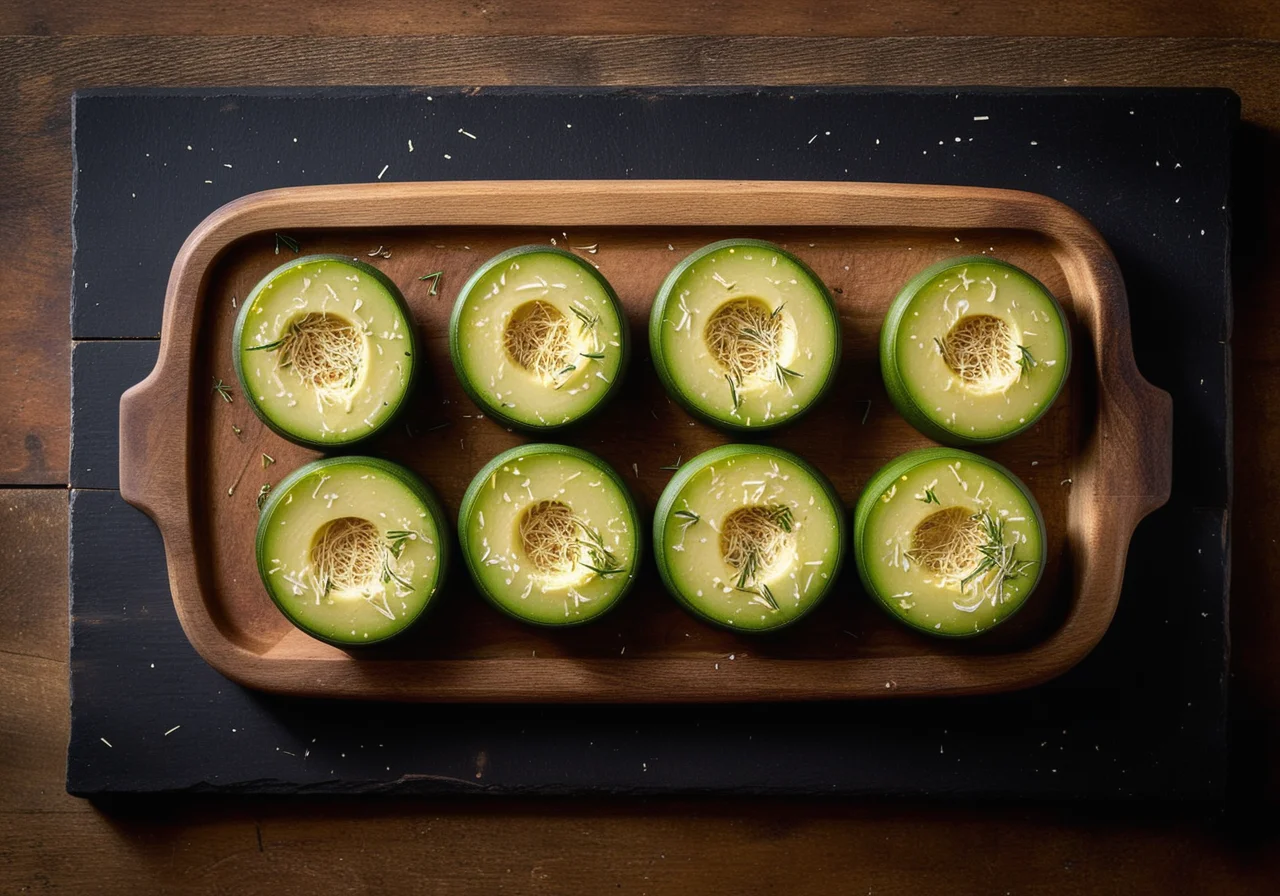 Half Zucchini Stuffed with Bread