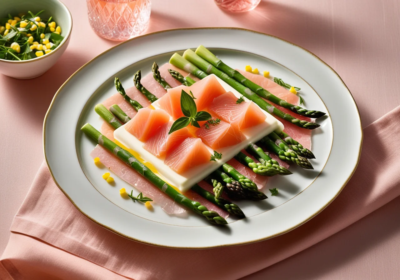 Salmon and Asparagus in Aspic
