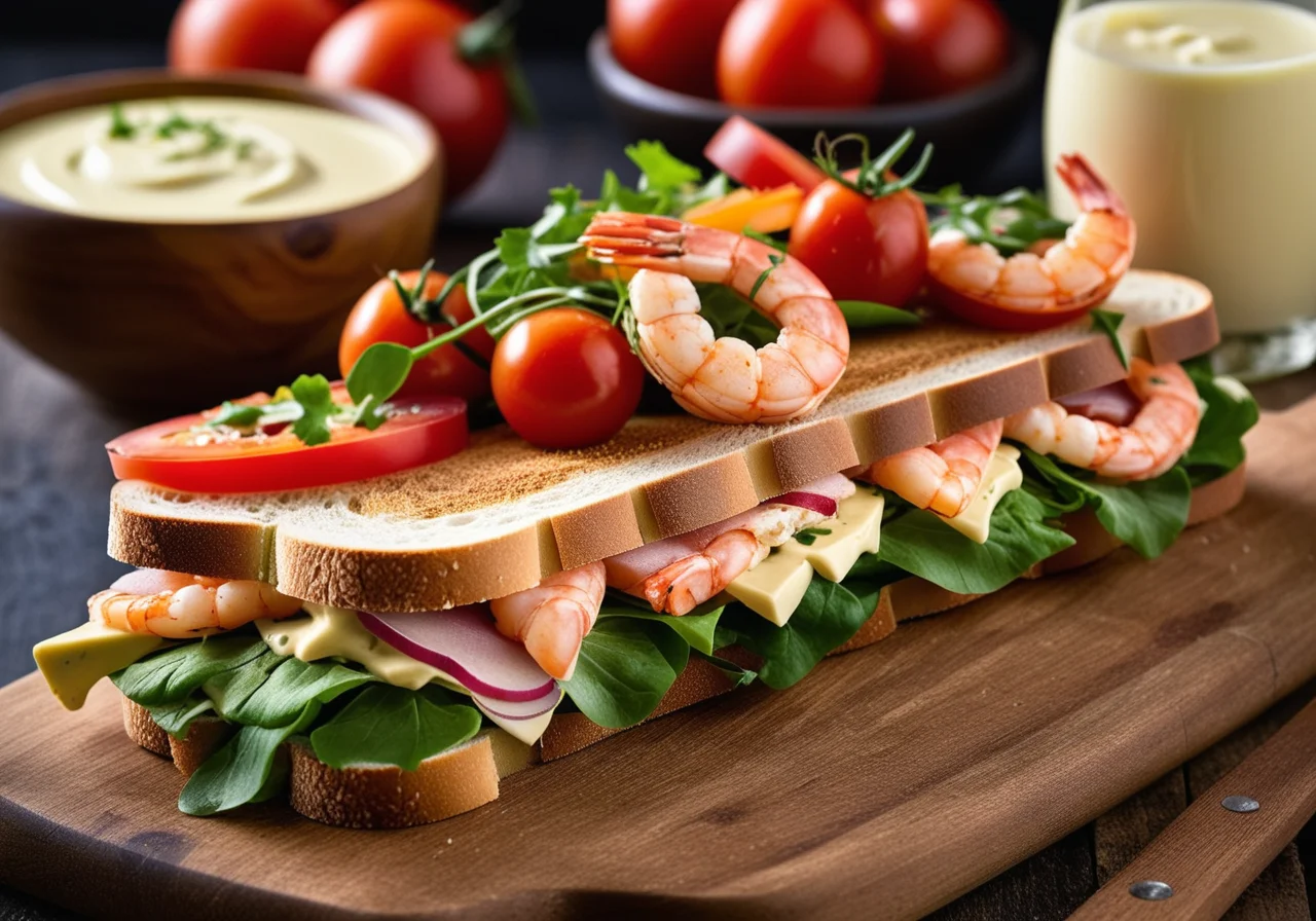 Ham, Shrimp and Vegetable Sandwich