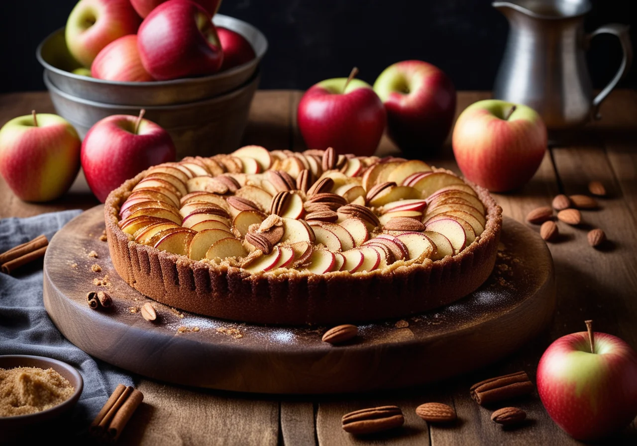 Shortcrust Apple Cake with Almonds and Raisins