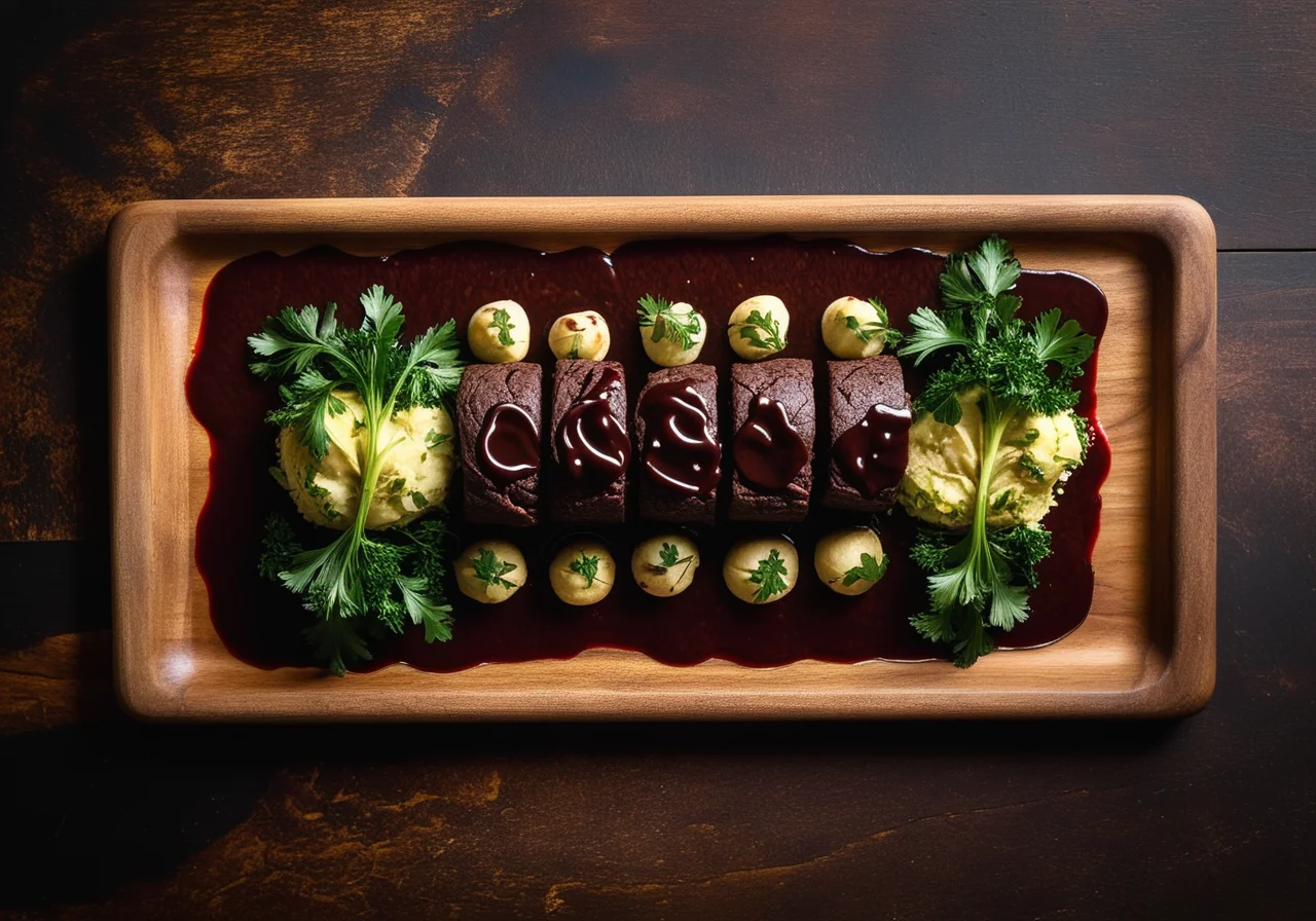 Venison Roll Roast with Currant Liqueur and Chocolate