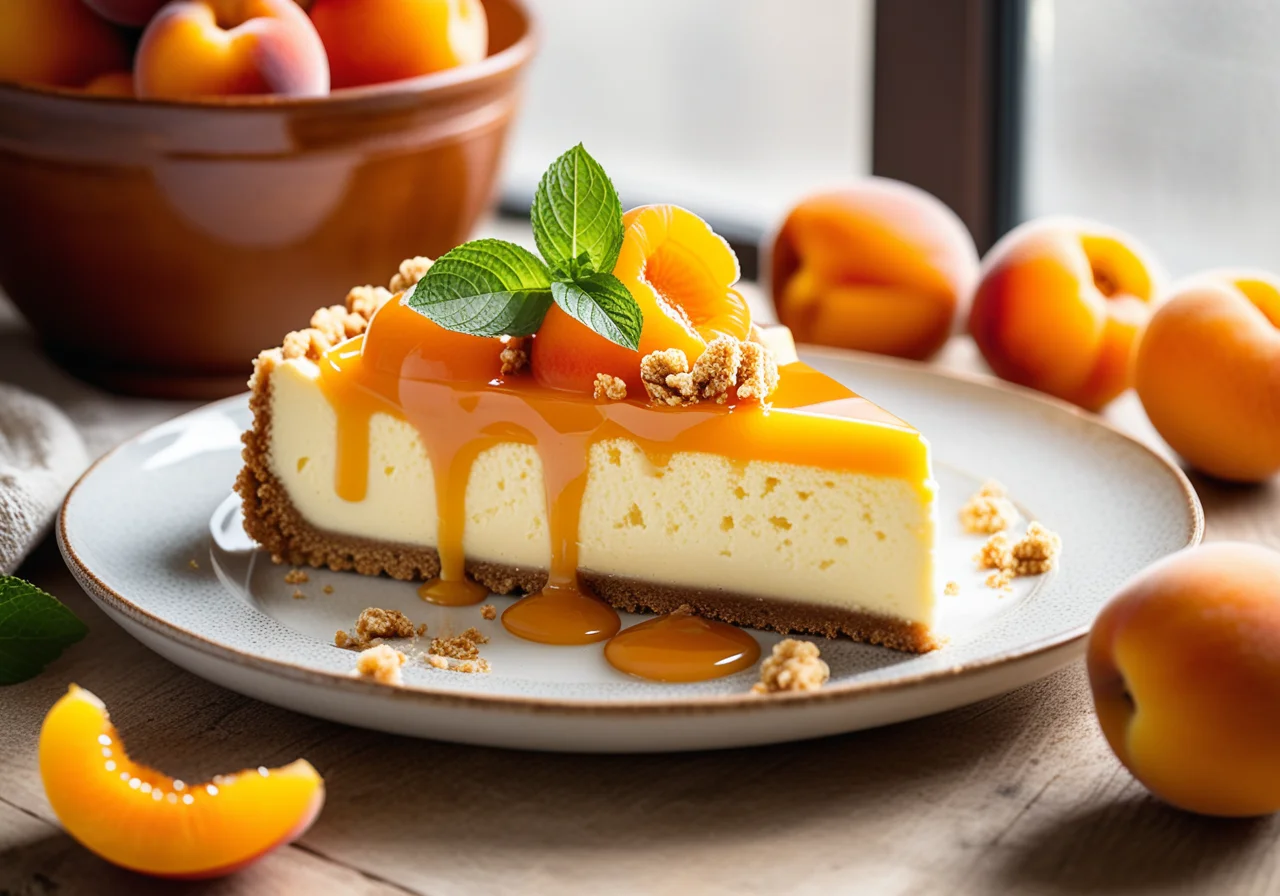Apricot Cheesecake with Crumble