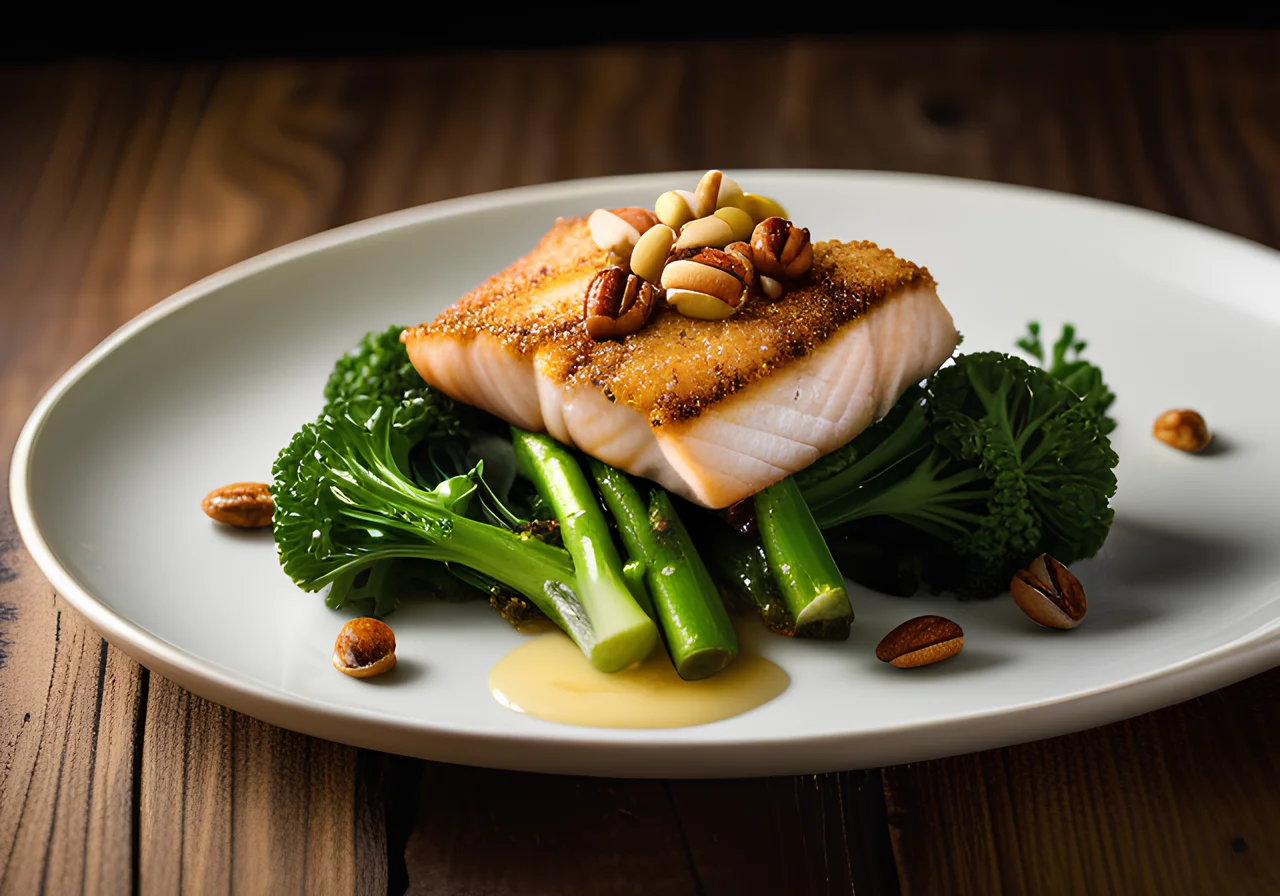 Pan‑fried Skrei with Broccoli and Hazelnuts