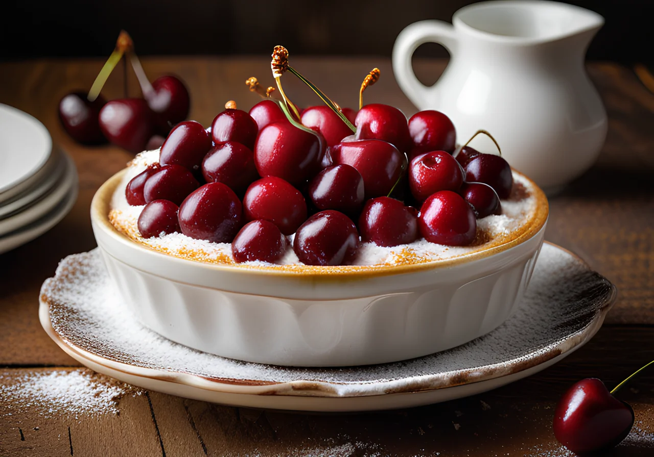 Quark Casserole with Cherries