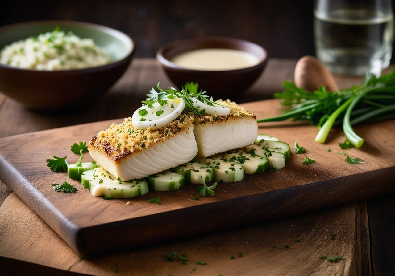 Cod Fillet with Herb Horseradish Crust