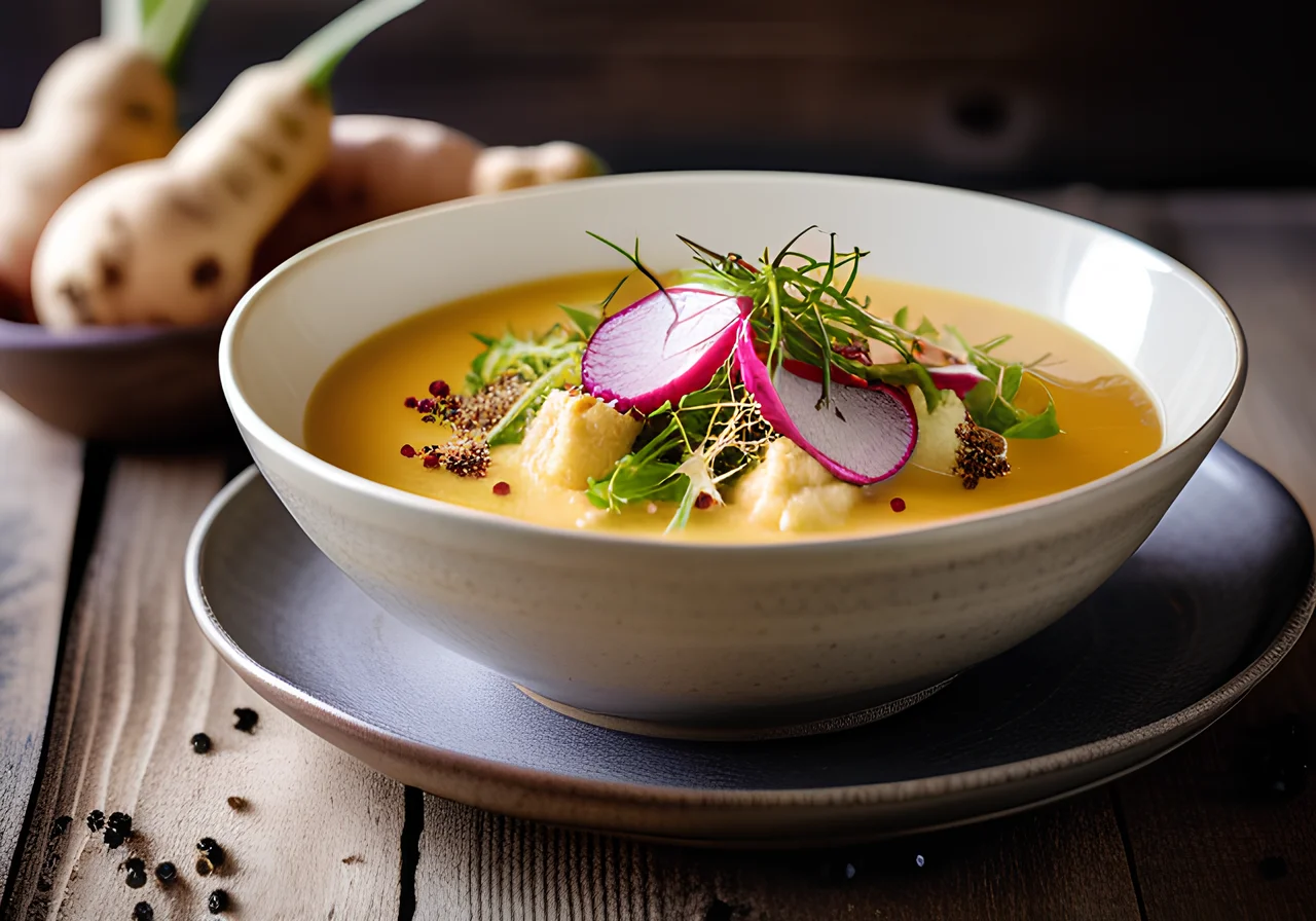 Sweet Potato Cauliflower Soup with Za'atar