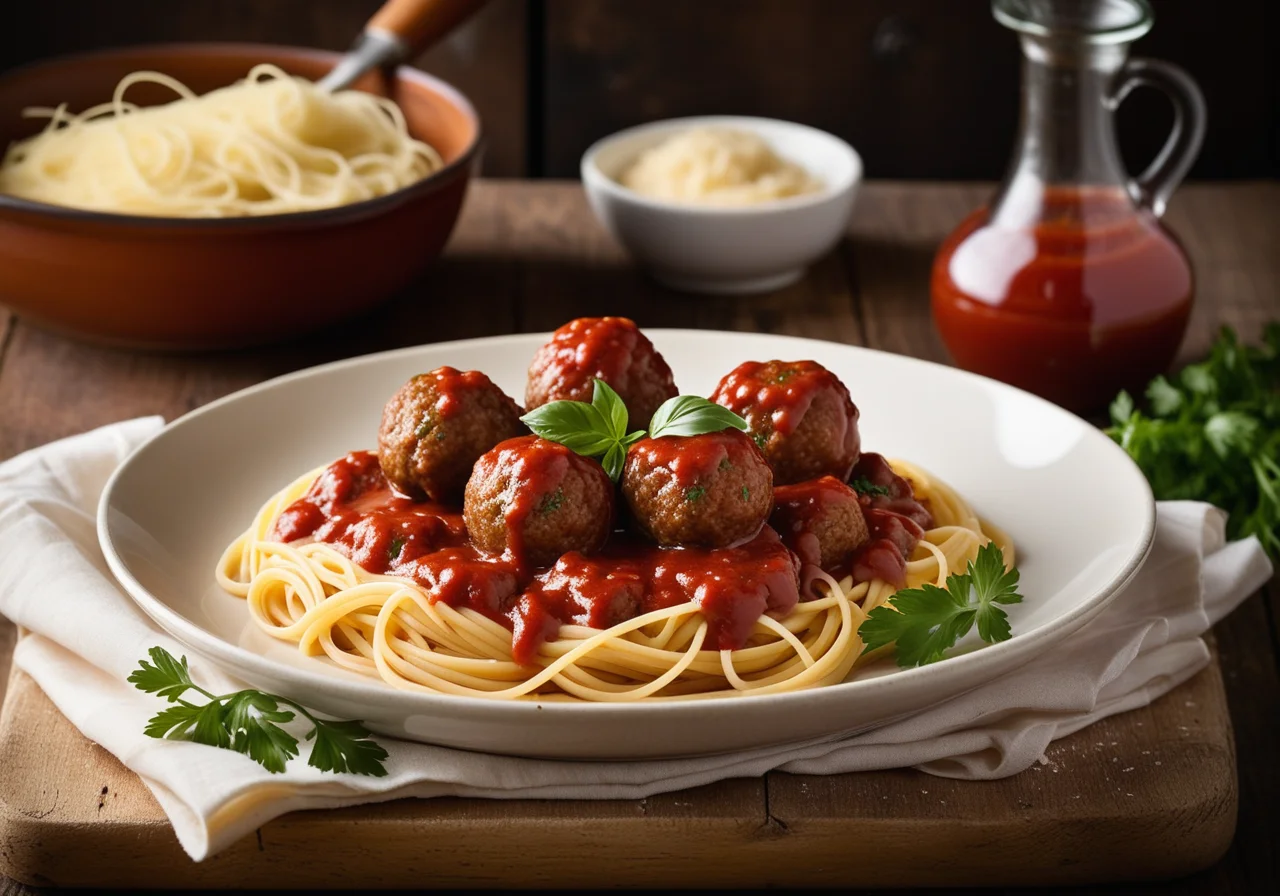 Pasta with Meatballs and Tomato Sauce