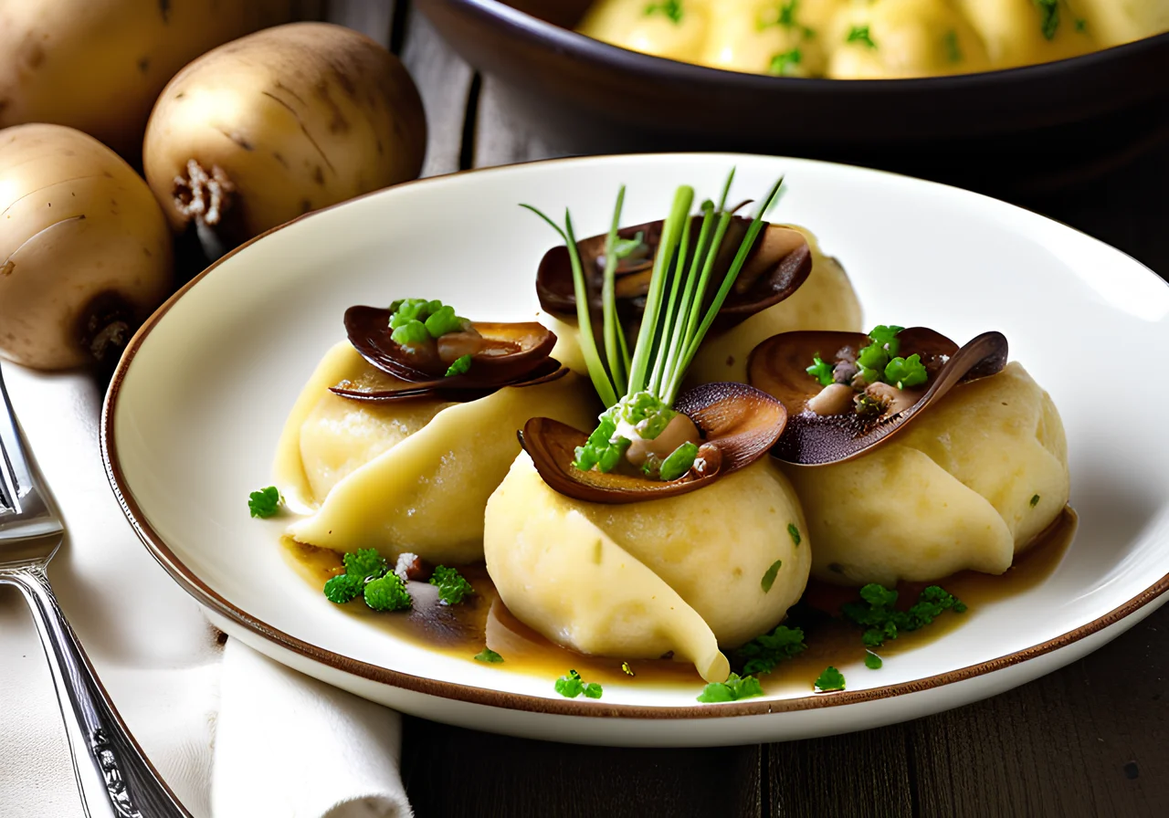 Potato Dumplings Filled with Mushrooms
