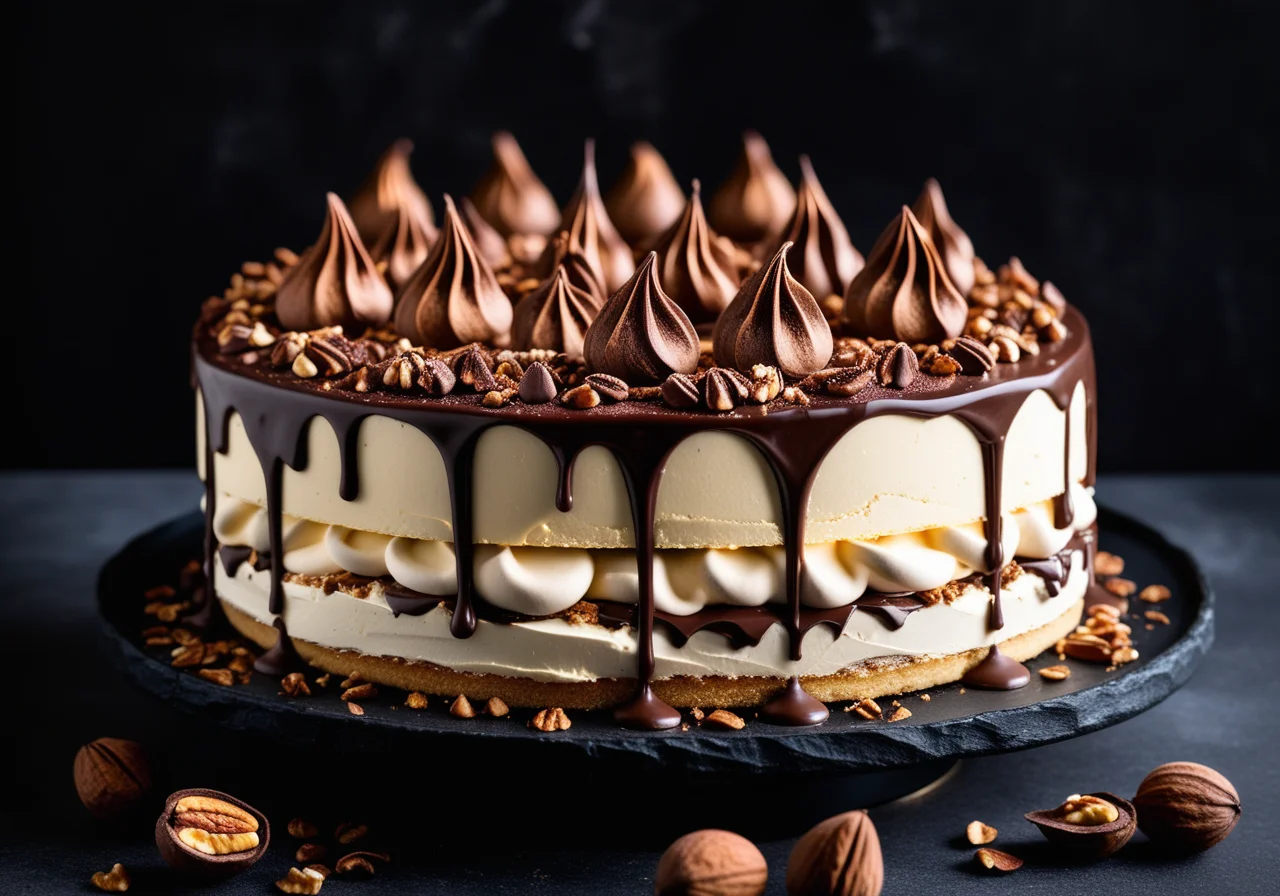 Baiser cake with cream filling, France