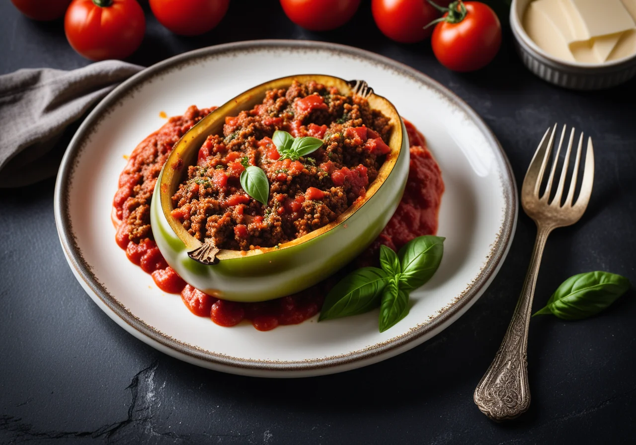 Eggplant with Ground Tomato Filling