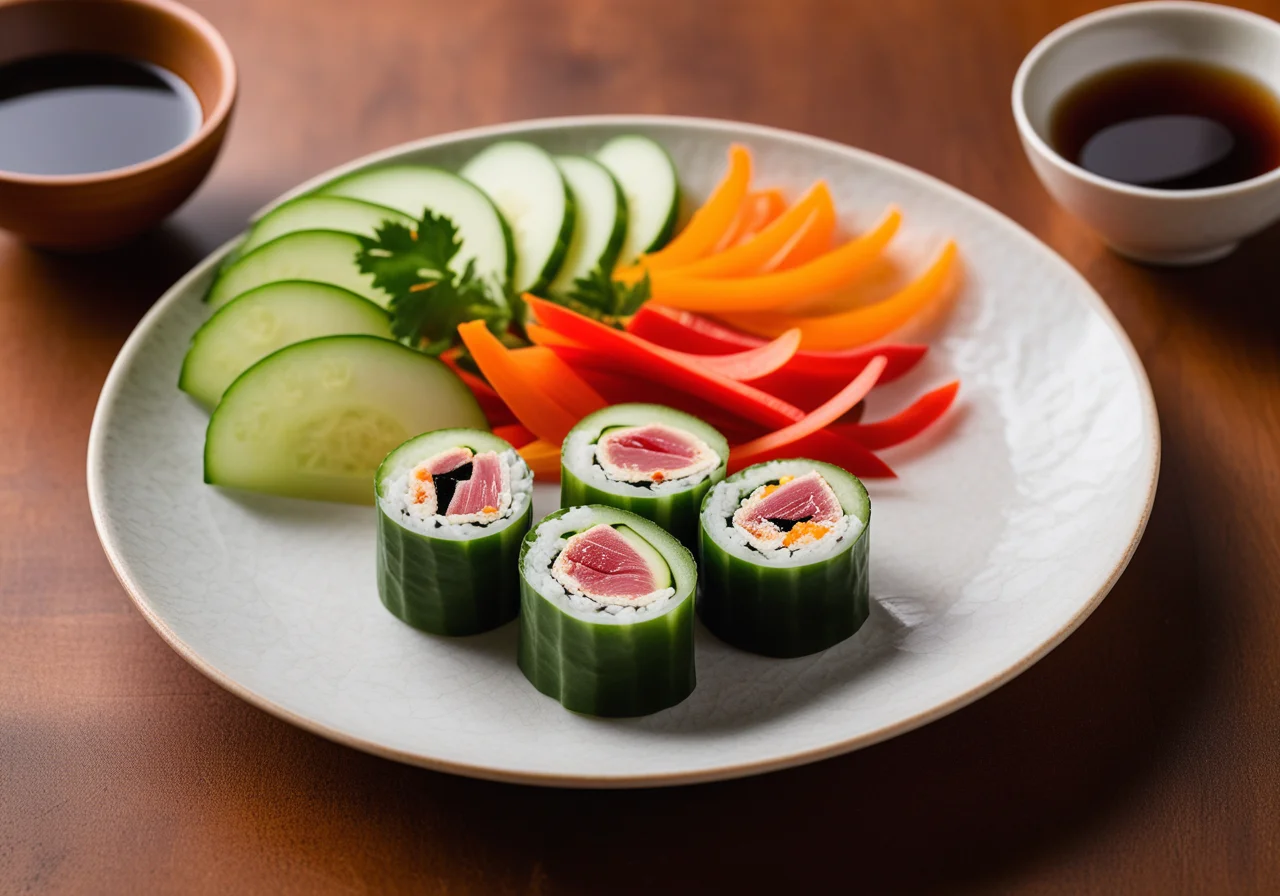 Rice paper roll with tuna