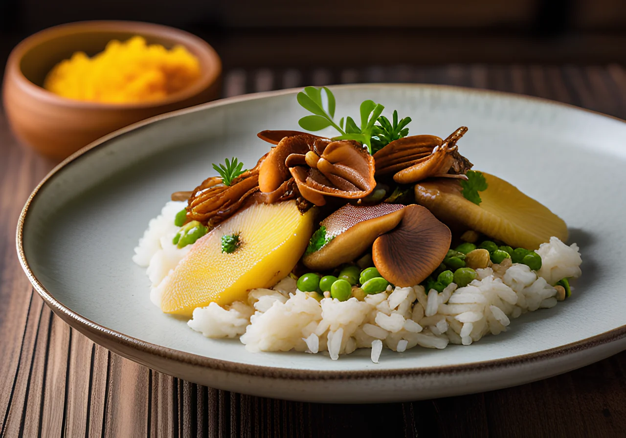 Jackfruit Fricassée with Pea Rice